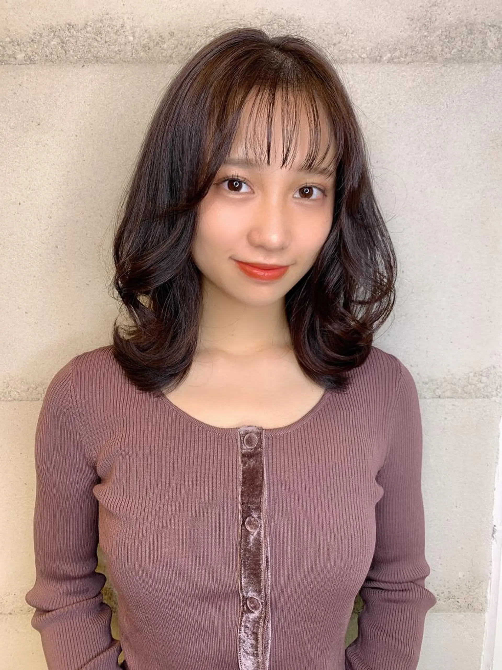 ミディアム カラー カット ヘアカラー トリートメント ヘッドスパ ヘアセット 透明感/オリーブ/ グレージュ/YUKAのヘアスタイル