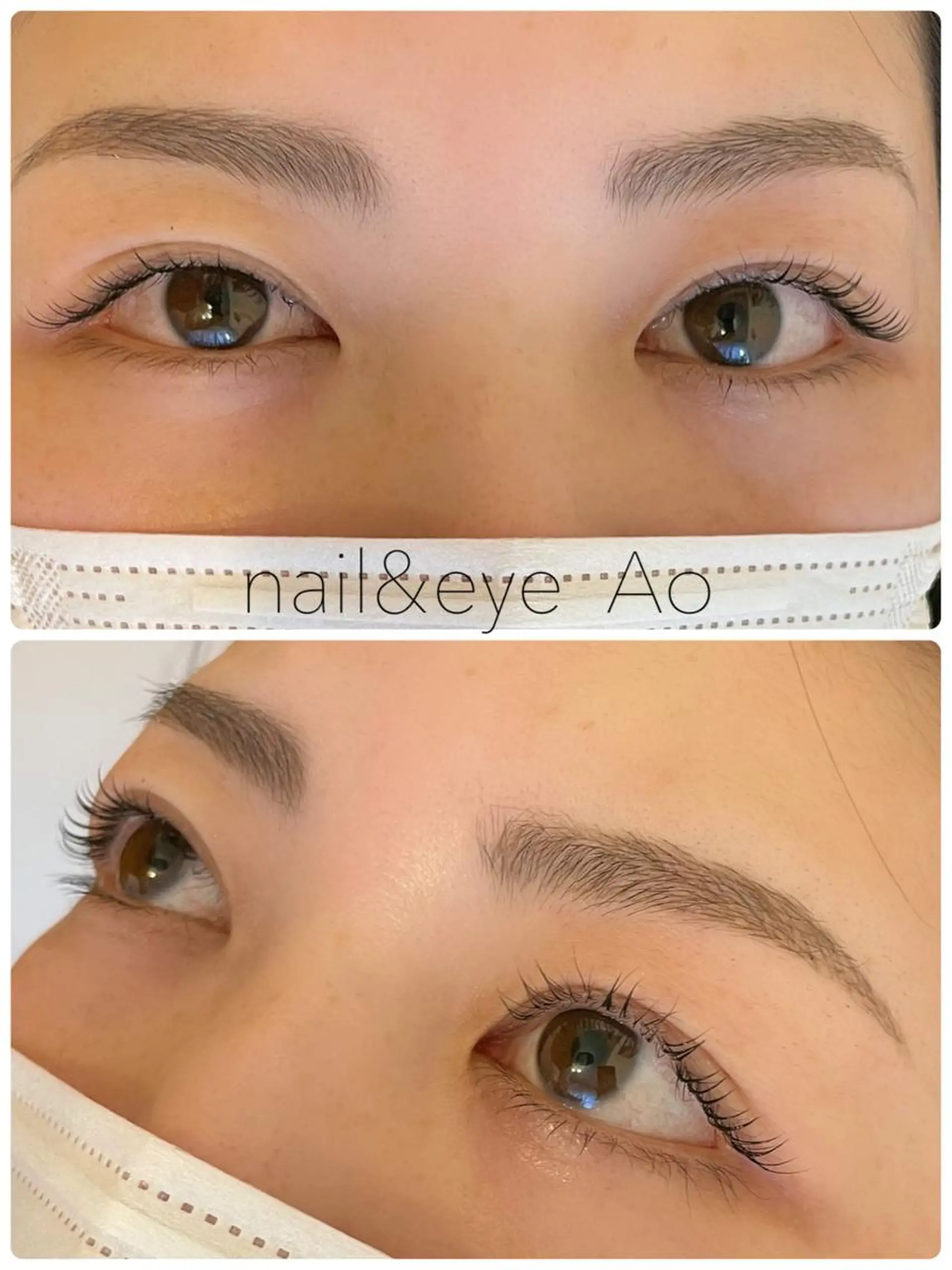 ショート カラー パーマ ヘアアレンジ メンズ キッズ ネイル マツエク・マツパ アイブロウ ナチュラル nail&eye Aoのマツエク・マツパデザイン