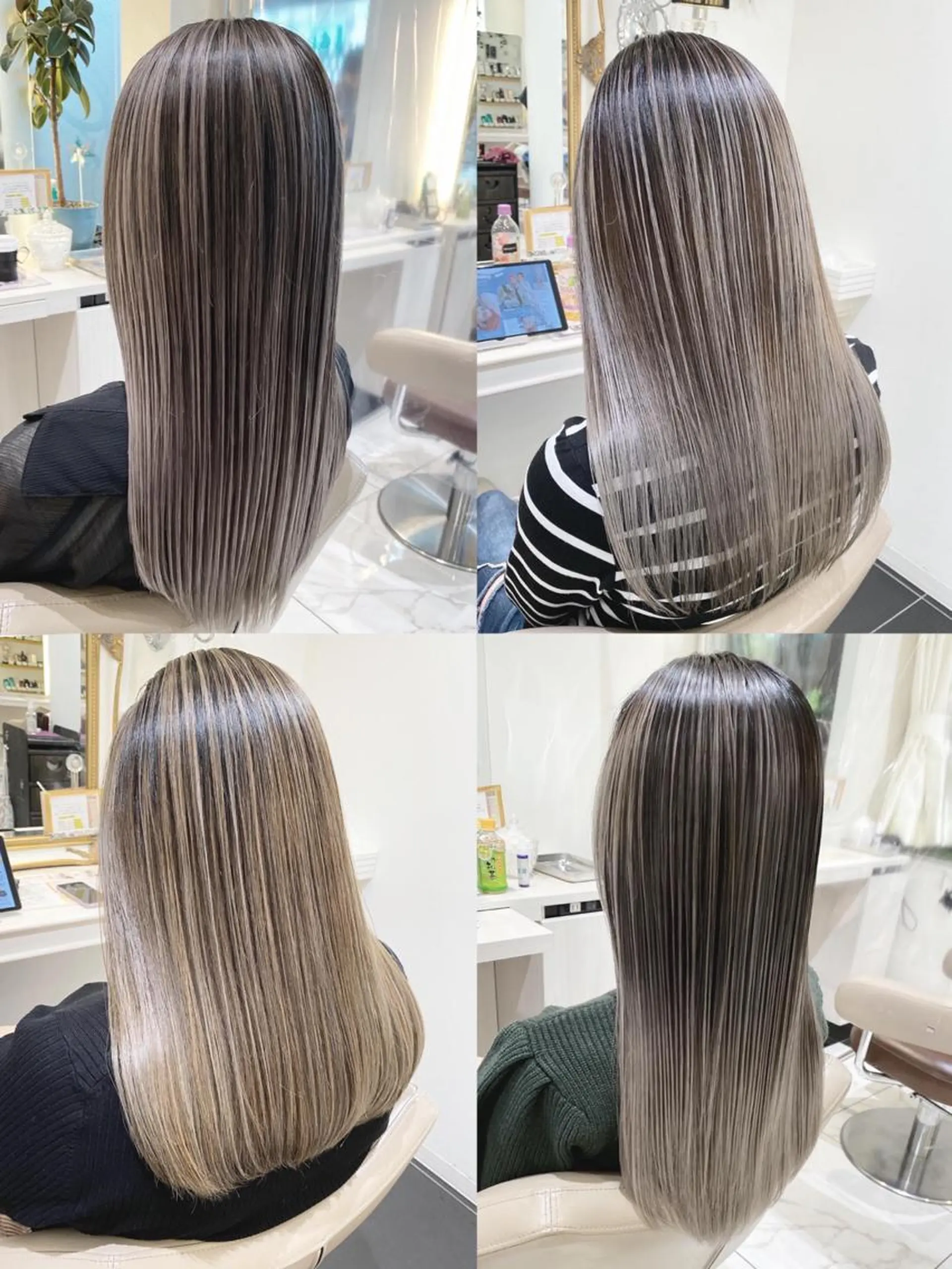 セミロング カラー バレイヤージュ レイヤーカット カット ヘアカラー トリートメント 山崎俊輔/髪質改善 /バレイヤージュのヘアスタイル