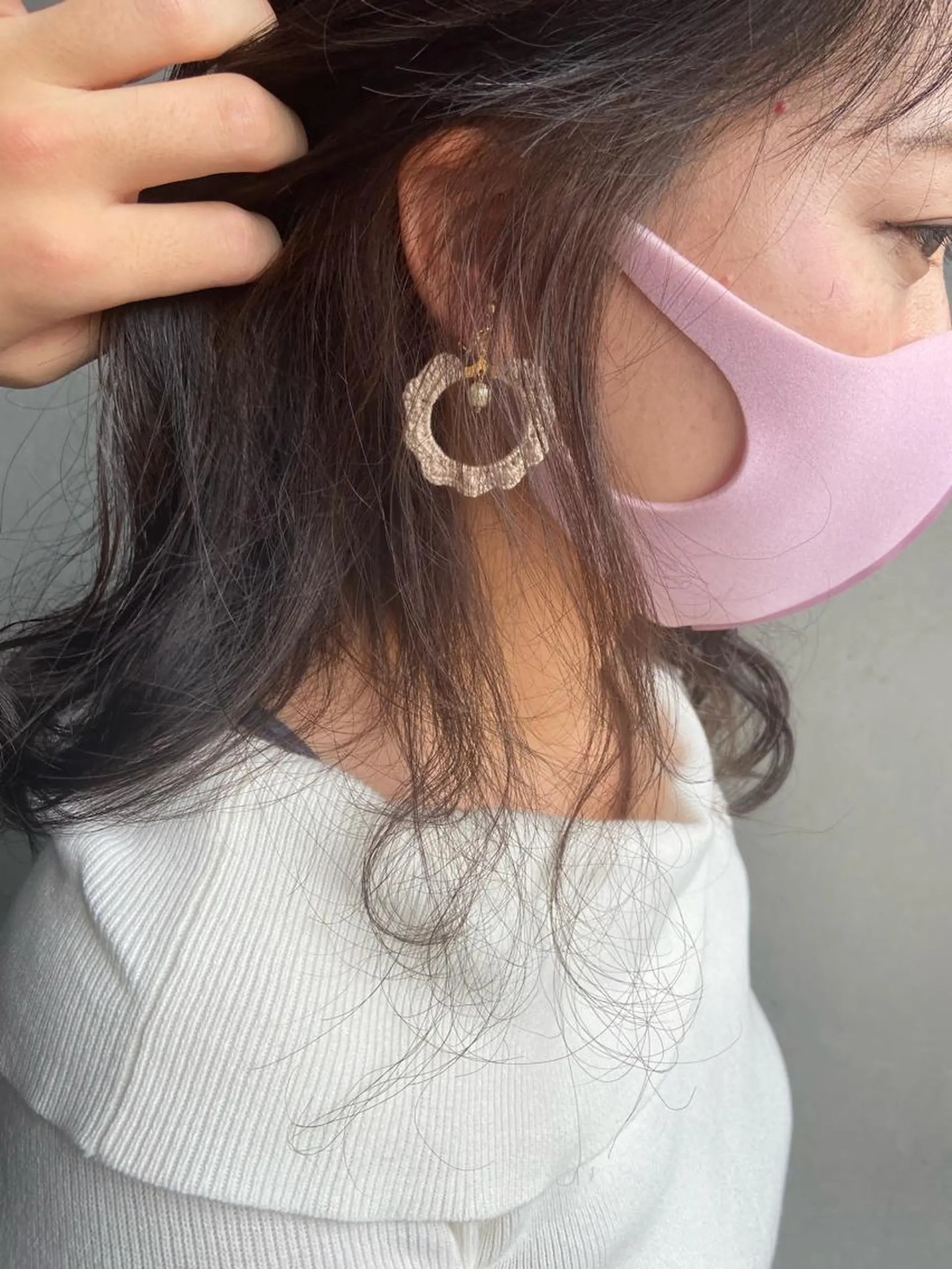 セミロング カラー セミロングパーマ アッシュ ブリーチ インナーカラー ブリーチなしカラー カット ヘアカラー インナーカラー指名 No.1菊池柊真のヘアスタイル