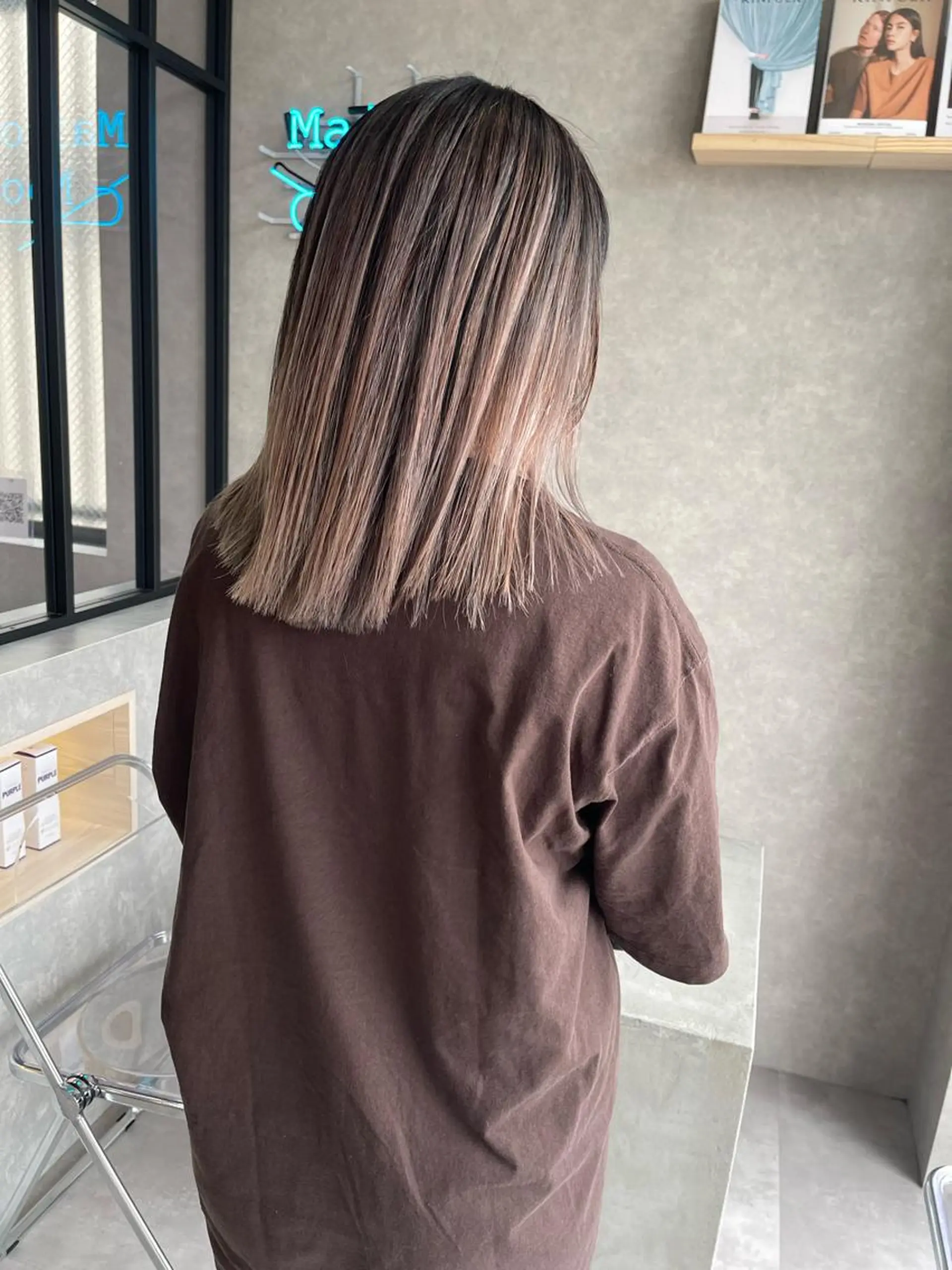 ミディアム カラー カット ヘアカラー トリートメント mood tatemachiのヘアスタイル