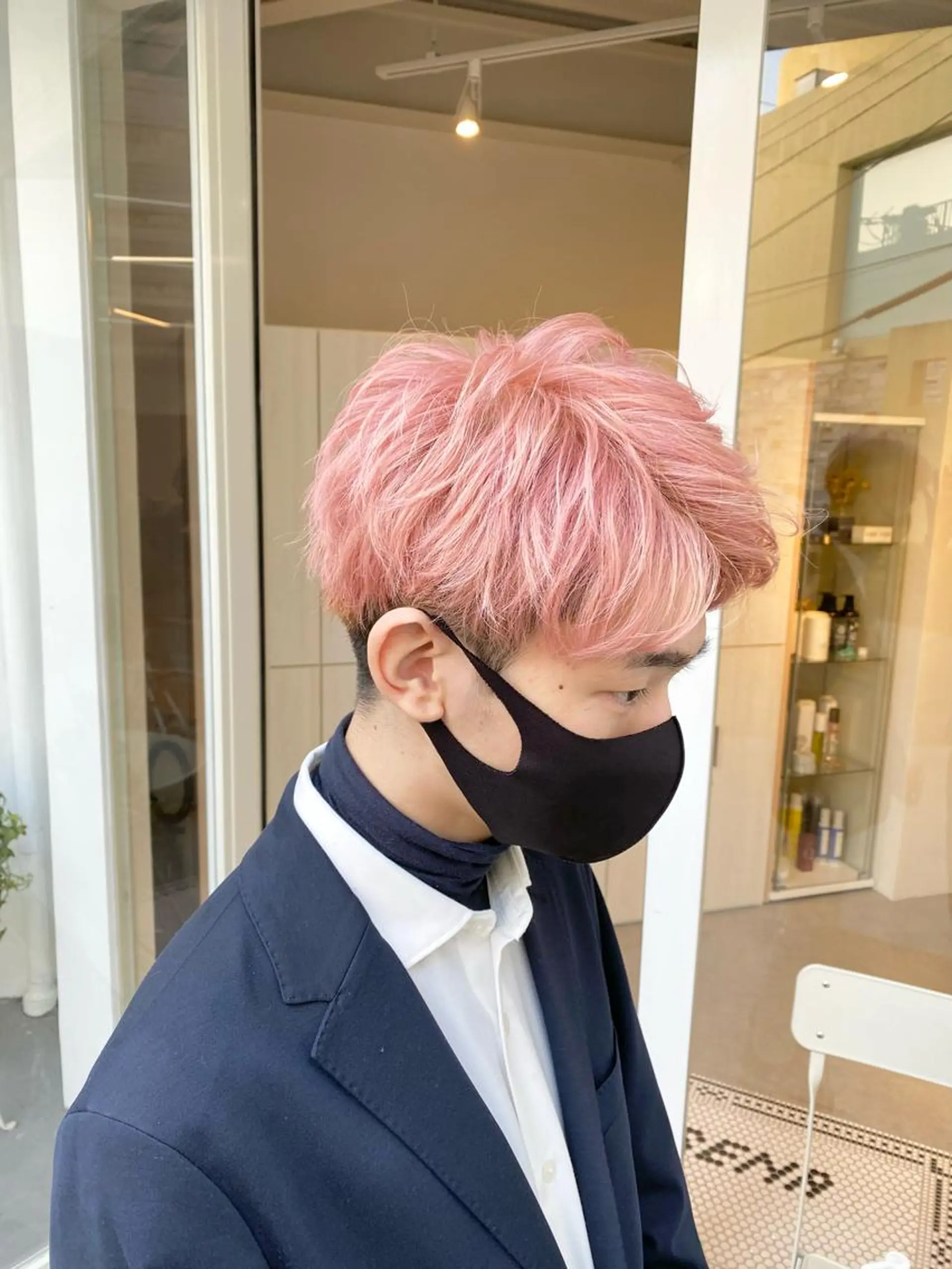 ショート カラー メンズ ピンクカラー ホワイトピンク ❄️中川 慎之介❄️のヘアスタイル