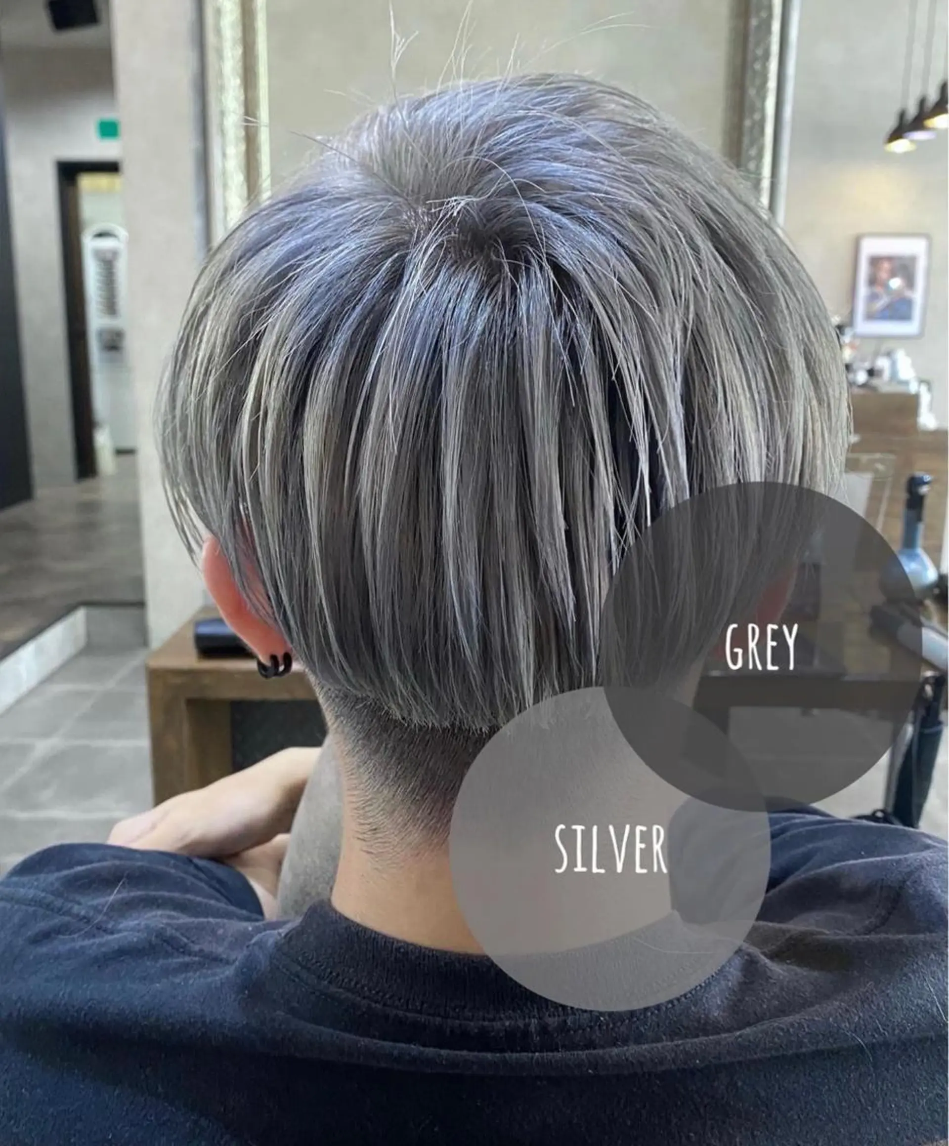 ショート カラー メンズ シルバー 黒木 栞のヘアスタイル