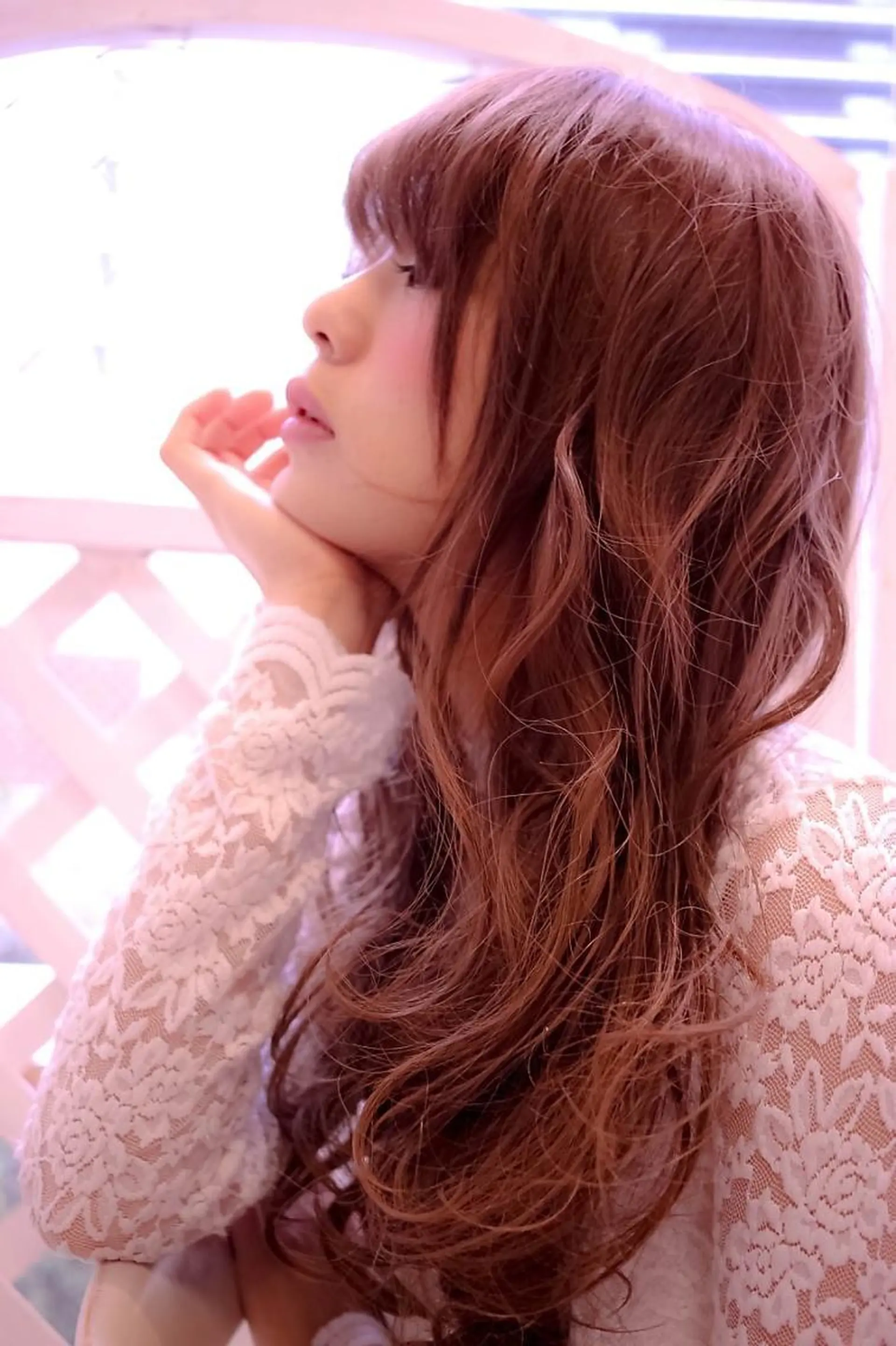 セミロング ロング カラー パーマ セミロングパーマ ハイライトカラー ピンクカラー 外国人風カラー ハイライト 髪質改善&韓国風特化 型サロン ミシェリーのヘアスタイル