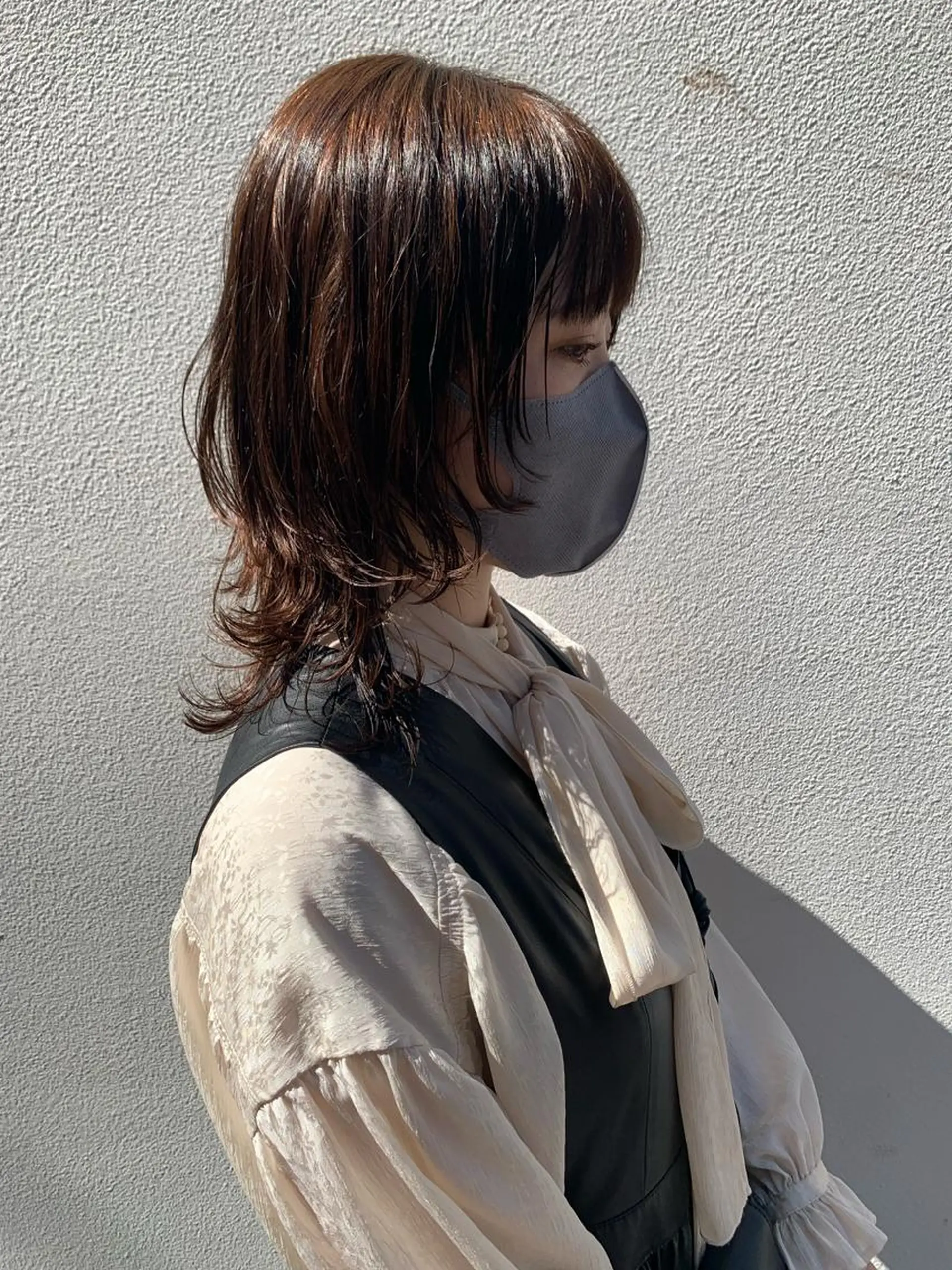 セミロング ブリーチ/ウルフ ハッシュカット/石山のヘアスタイル