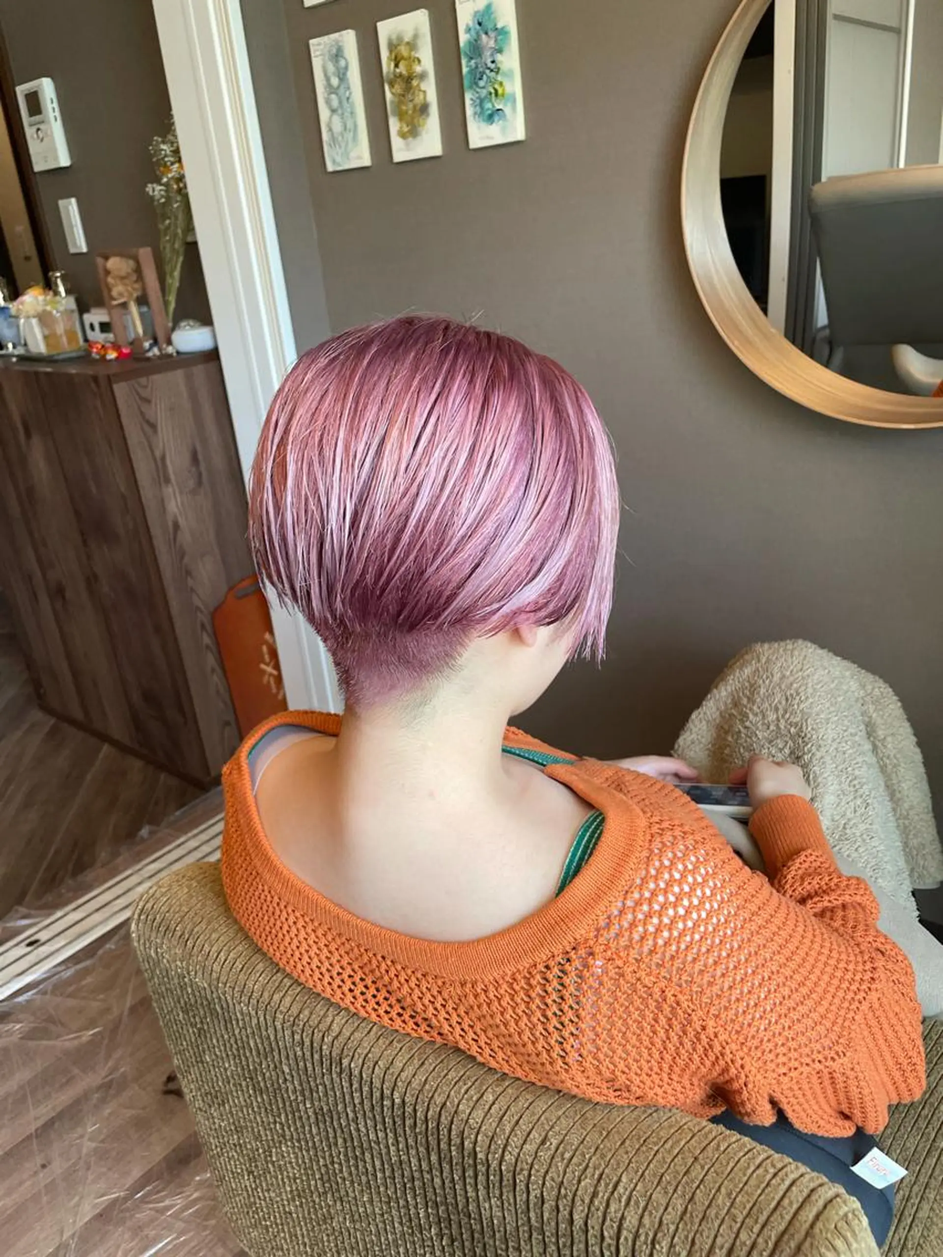 ショート カラー メンズ メンズブリーチ ブリーチ ダブルカラー ピンクカラー トリートメント ヘアカラー Lo_oca所属・Lo_oca ロヲカのマツエク・マツパデザイン