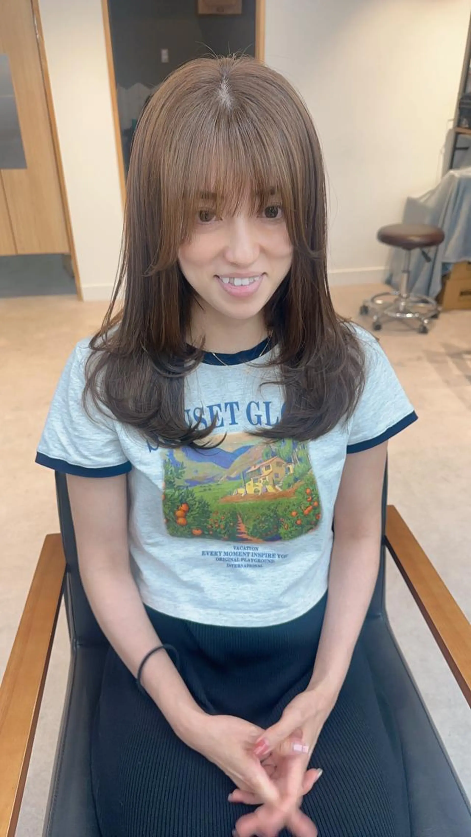 ミディアム カラー パーマ ヘアアレンジ メンズ キッズ ネイル マツエク・マツパ アイブロウ カット ヘアカラー 縮毛矯正 似合わせレイヤー 🌿JUNのヘアスタイル