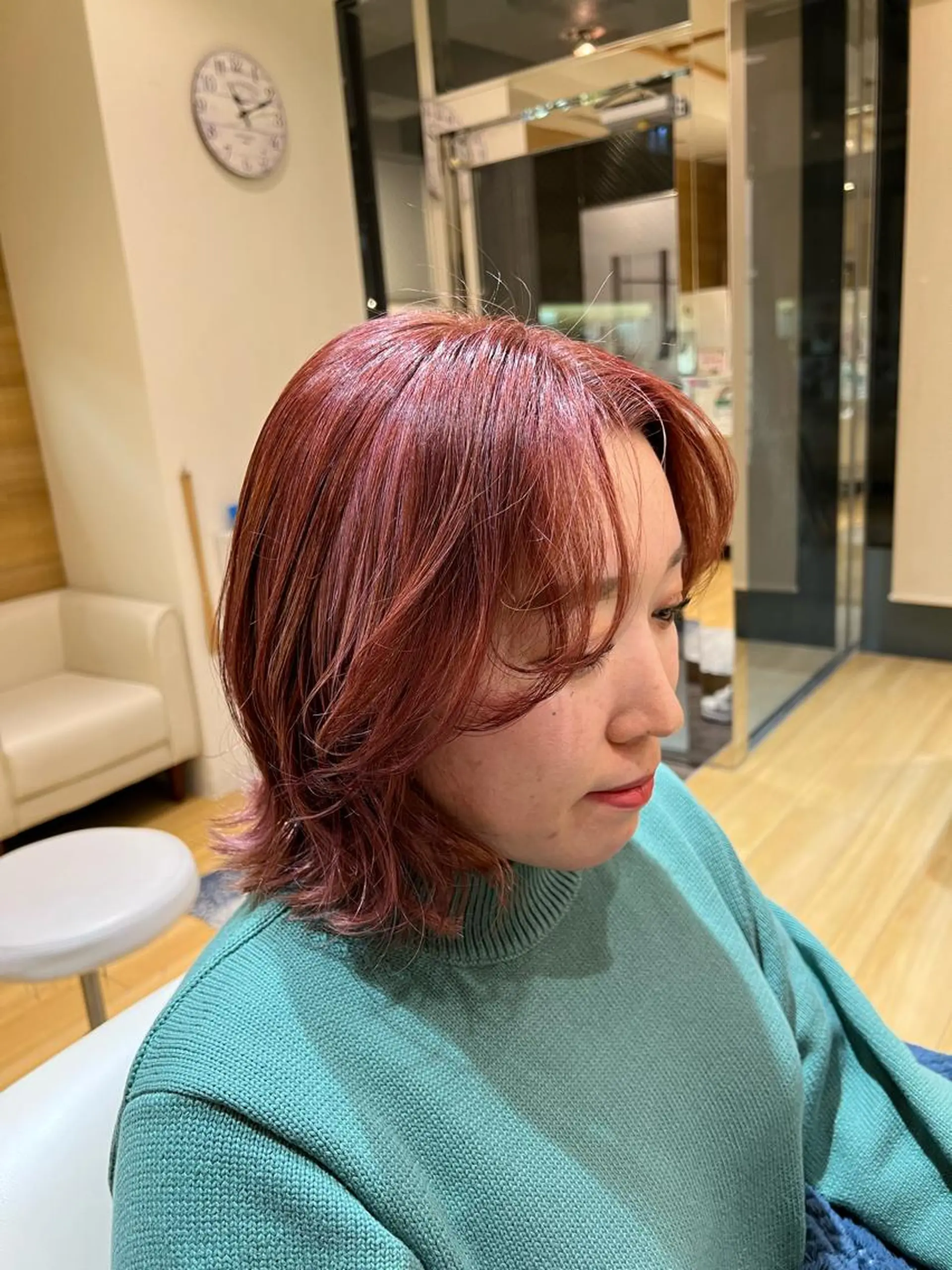 ミディアム カラー ブリーチ ダブルカラー ブリーチなしカラー ピンクカラー 全国1位🥇世界5位 小野田　礼花のヘアスタイル