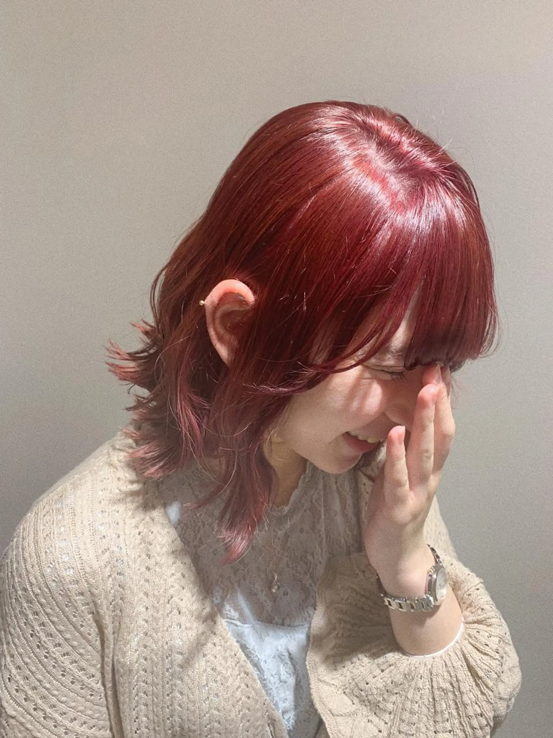 ミディアム カラー ハイトーン/ウルフ /小澤凌祐🦕のヘアスタイル