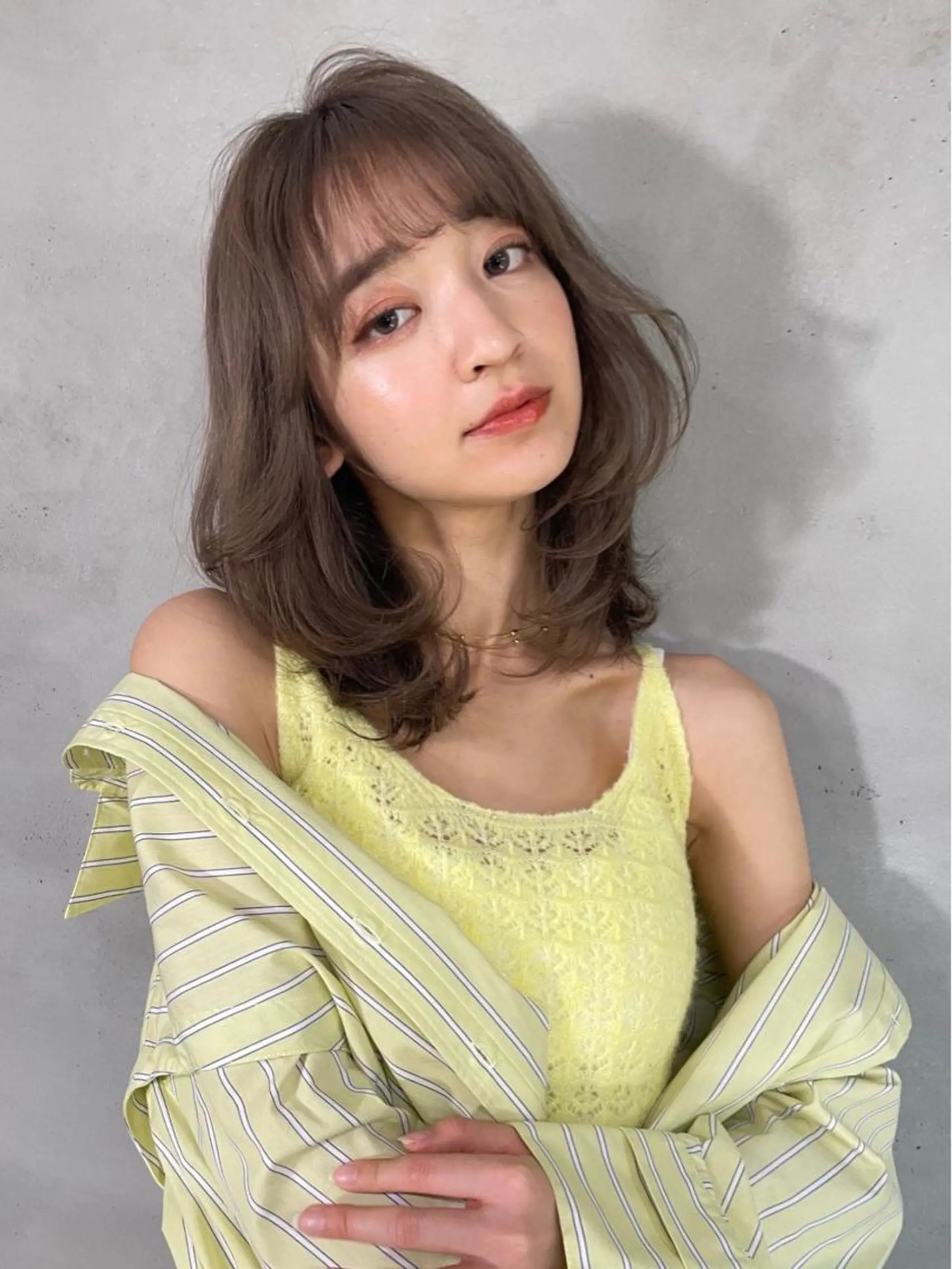 ミディアム カット ヘアカラー トリートメント unico.所属・韓国ヘア/暖色カラー 新美多英のヘアスタイル