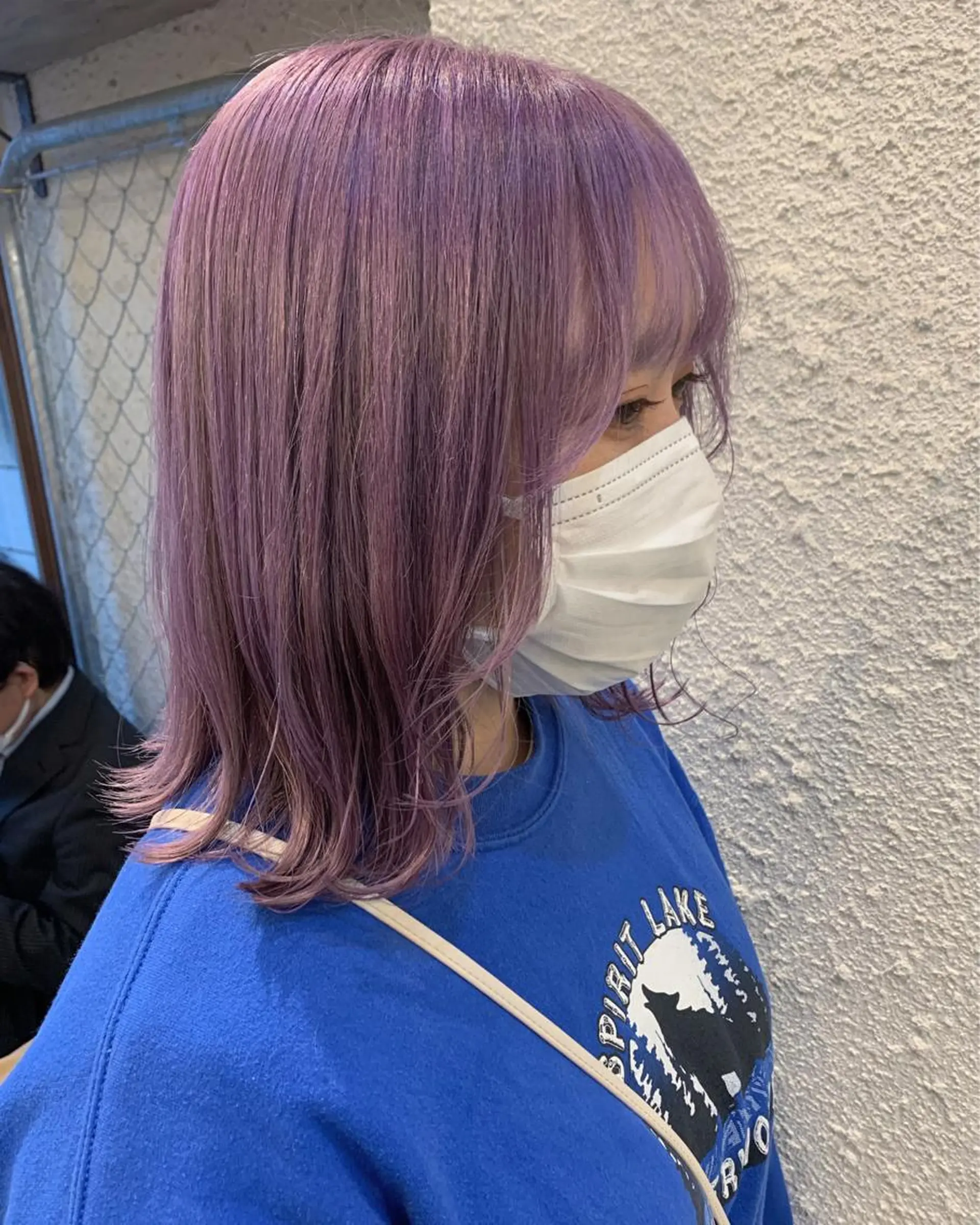 ミディアム ブリーチ/ウルフ ハッシュカット/石山のヘアスタイル