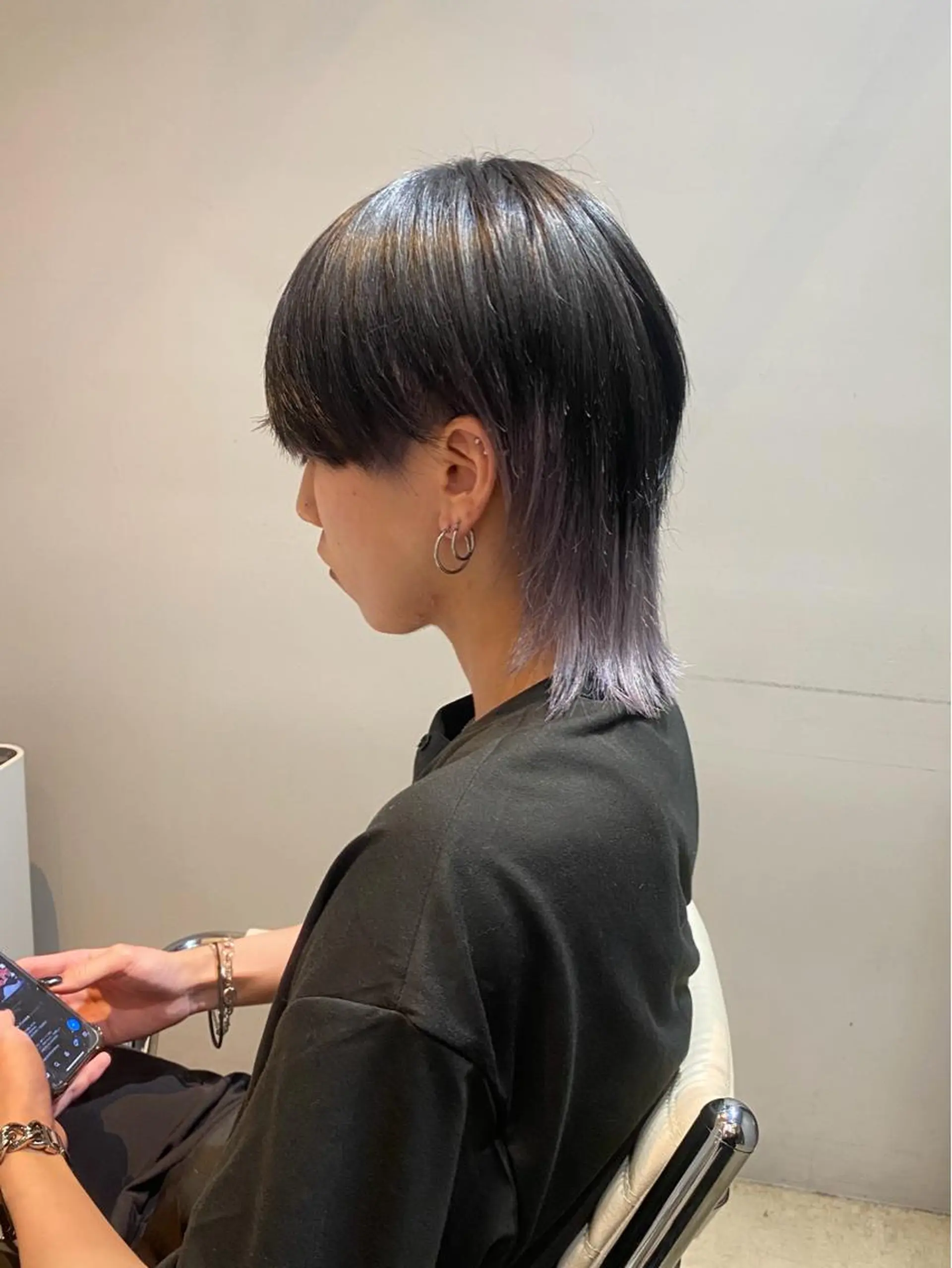 ショート メンズ メンズウルフカット ウルフカット カット ヘアカラー F-card所属・shiga mariaのヘアスタイル