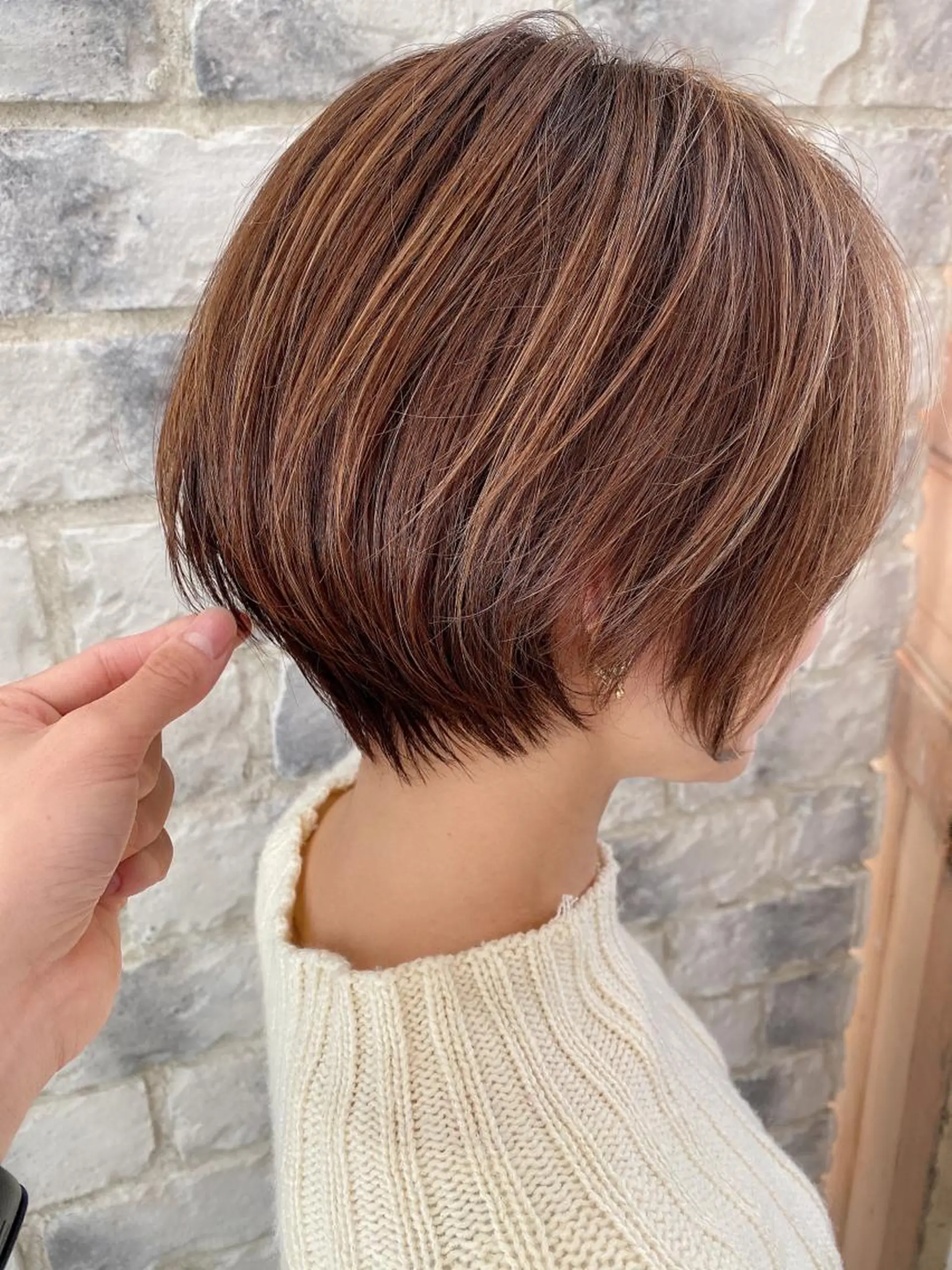 ショート 丸みショート ハイライト ショートヘア Lisse hair所属・くせ毛×ショート 上岡勇祐のヘアスタイル