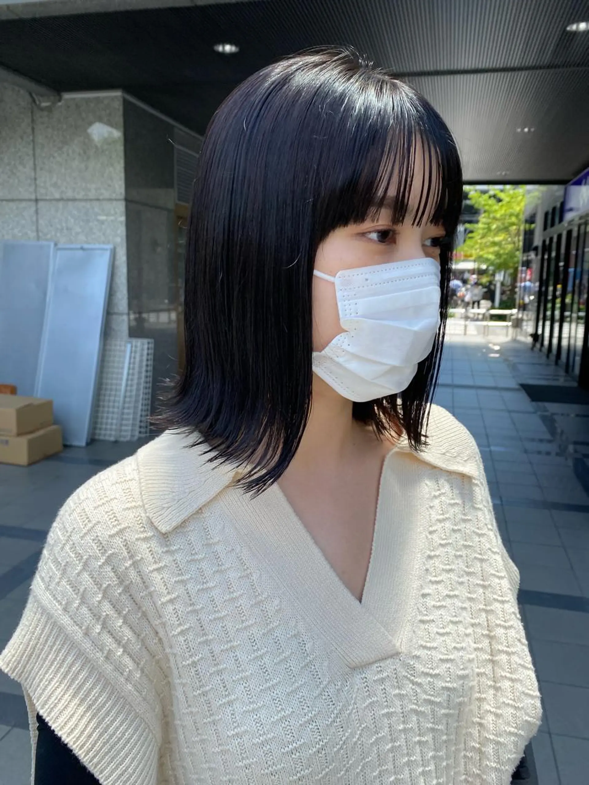 ミディアム カット ヘアカラー トリートメント CHAINON 木原崇了のヘアスタイル