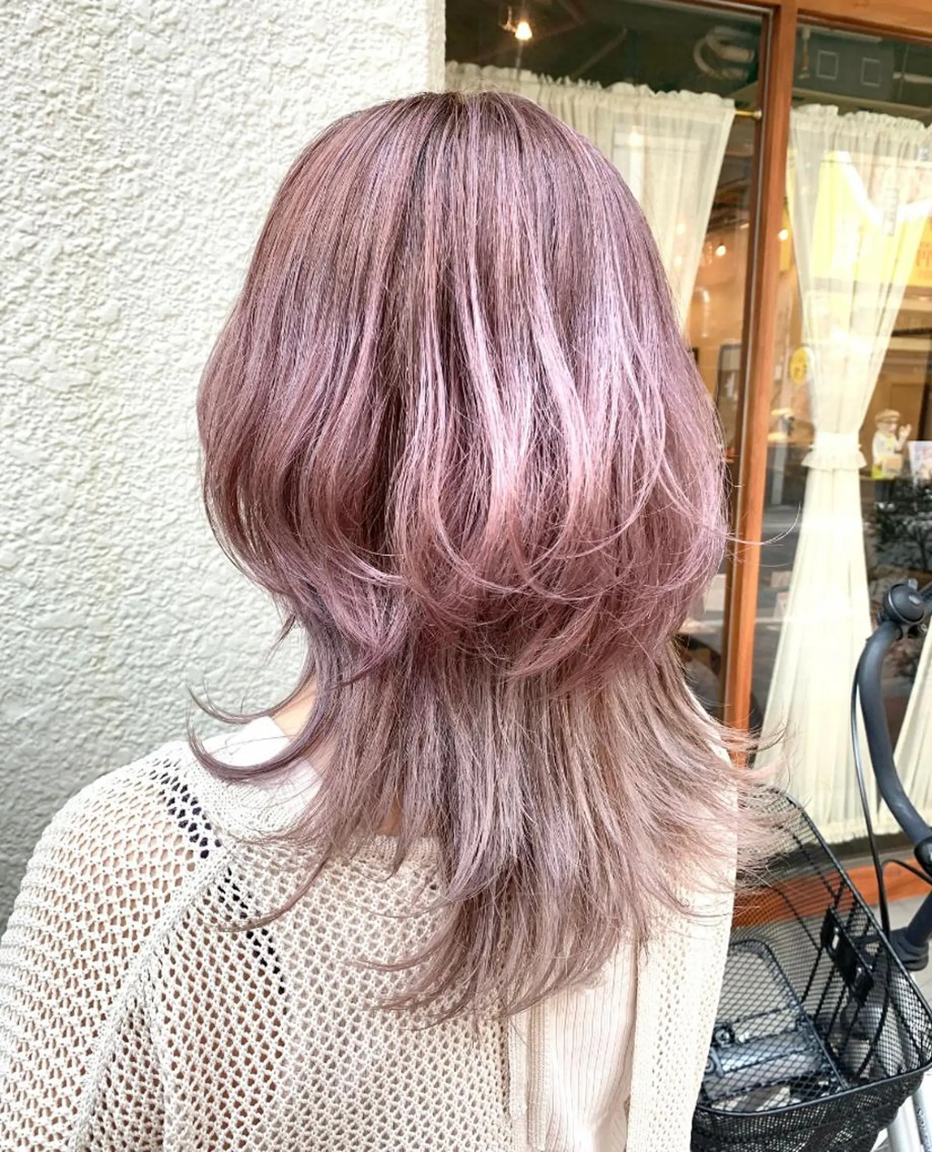 セミロング ハイライト ヘアカラー ゆうき あすかのヘアスタイル