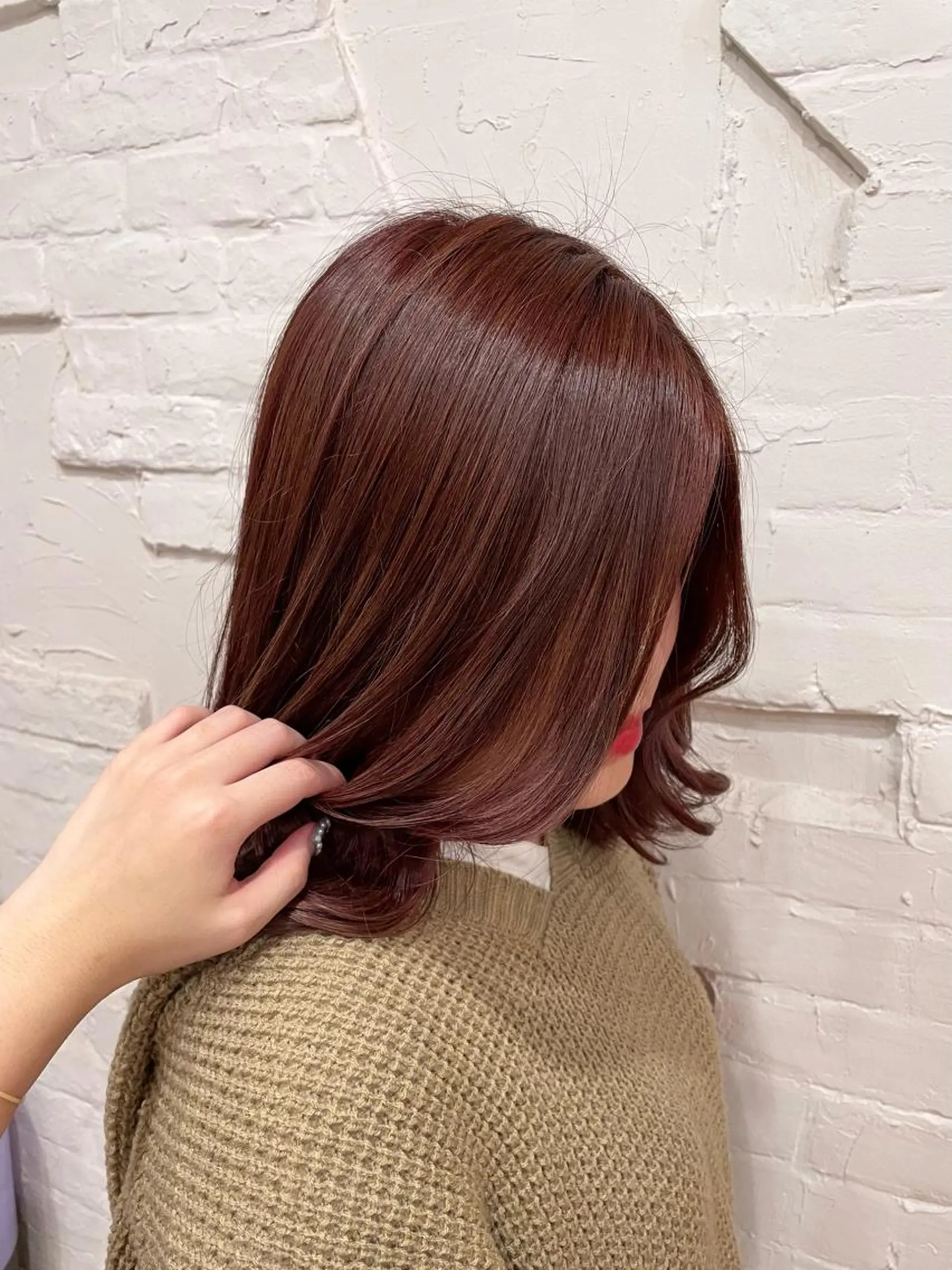 ミディアム カラー ブラウンカラー ピンクカラー ピンクブラウン ヘアカラー トリートメント 【ピンク/韓国ヘア/ ヘアセット】亜海のヘアスタイル