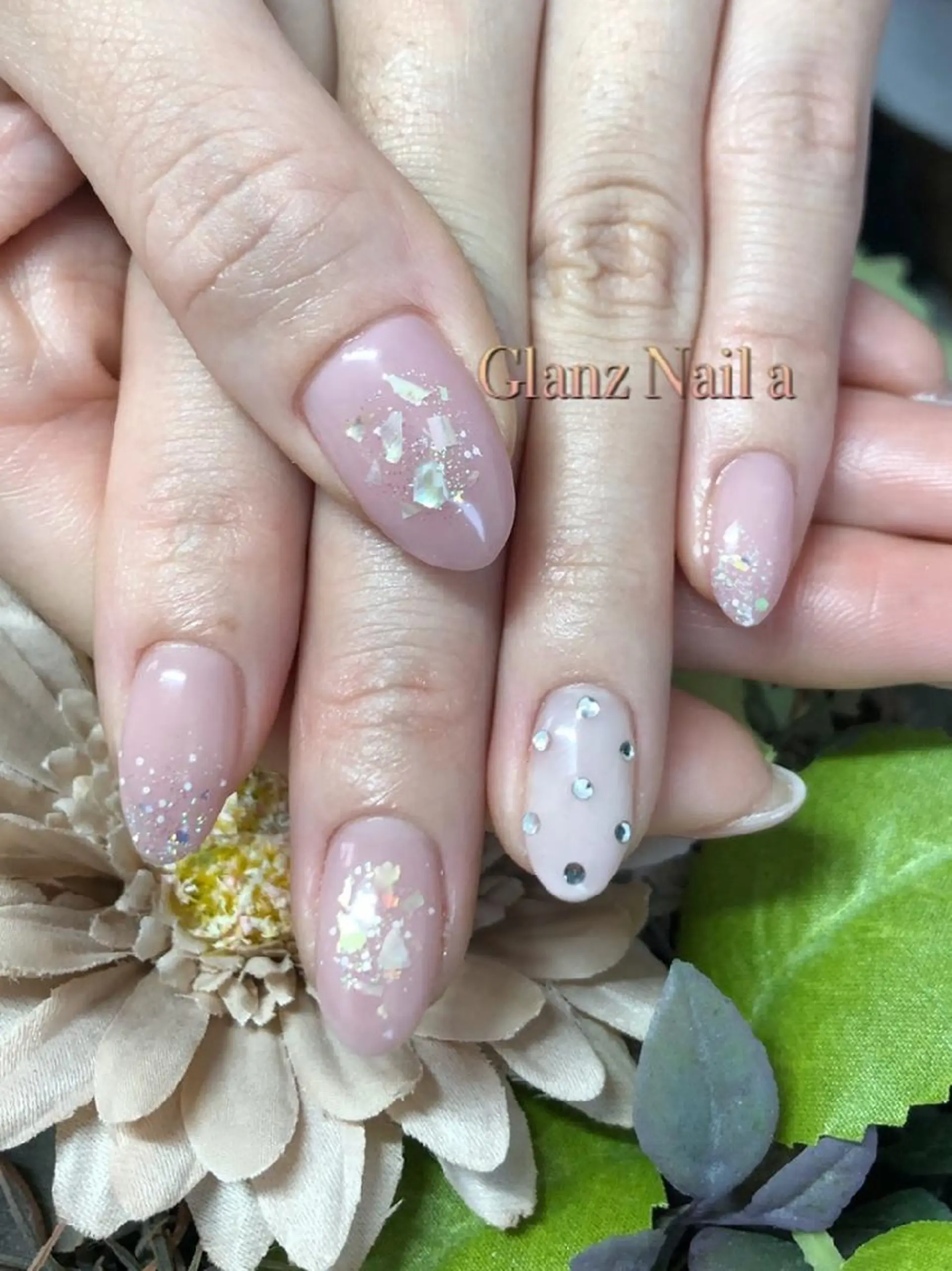 ネイル オフィスネイル ピンク Glanz  Nail aのネイルデザイン