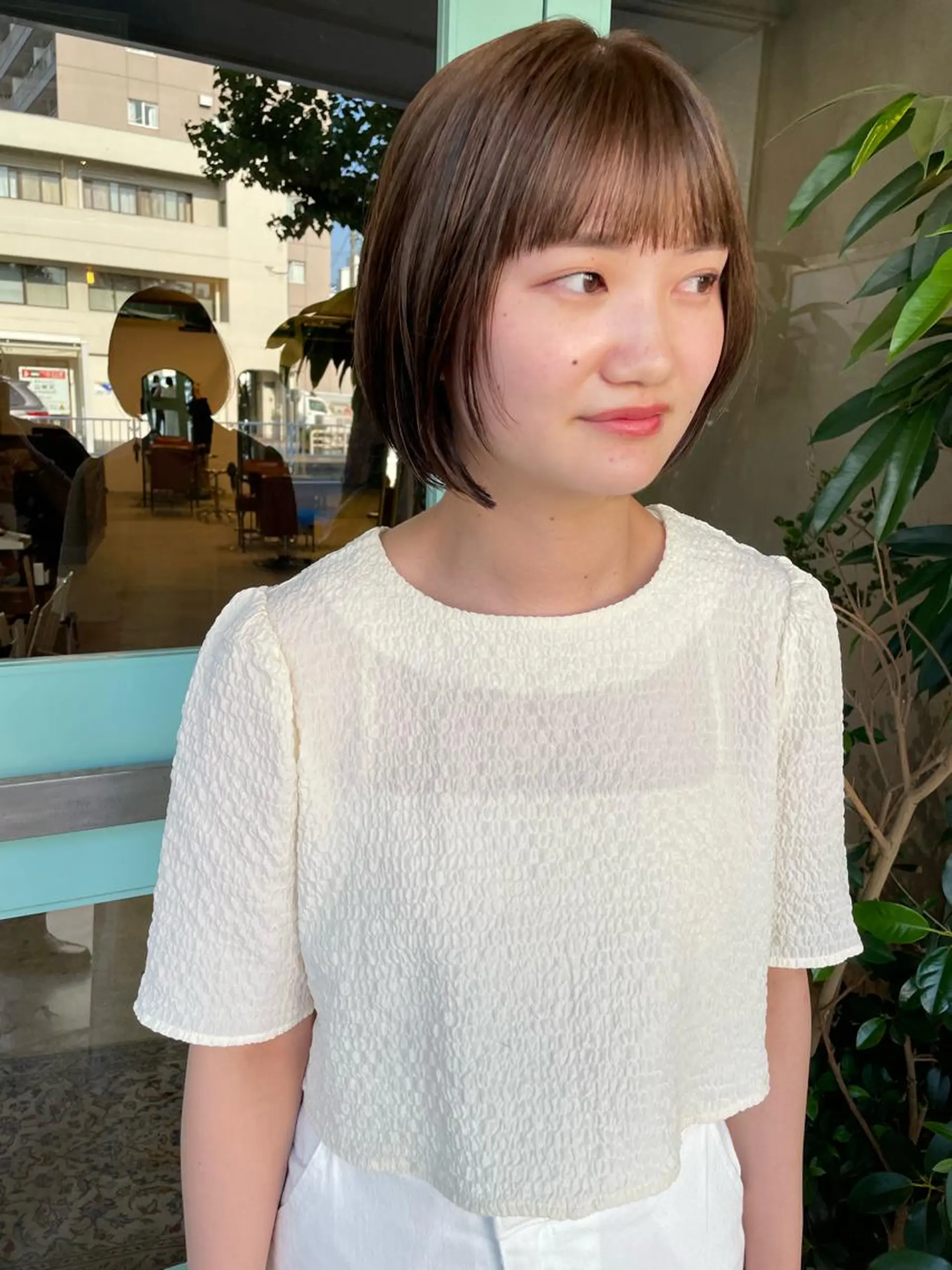 ショート カラー パーマ/レイヤー 岩山丈一郎のヘアスタイル