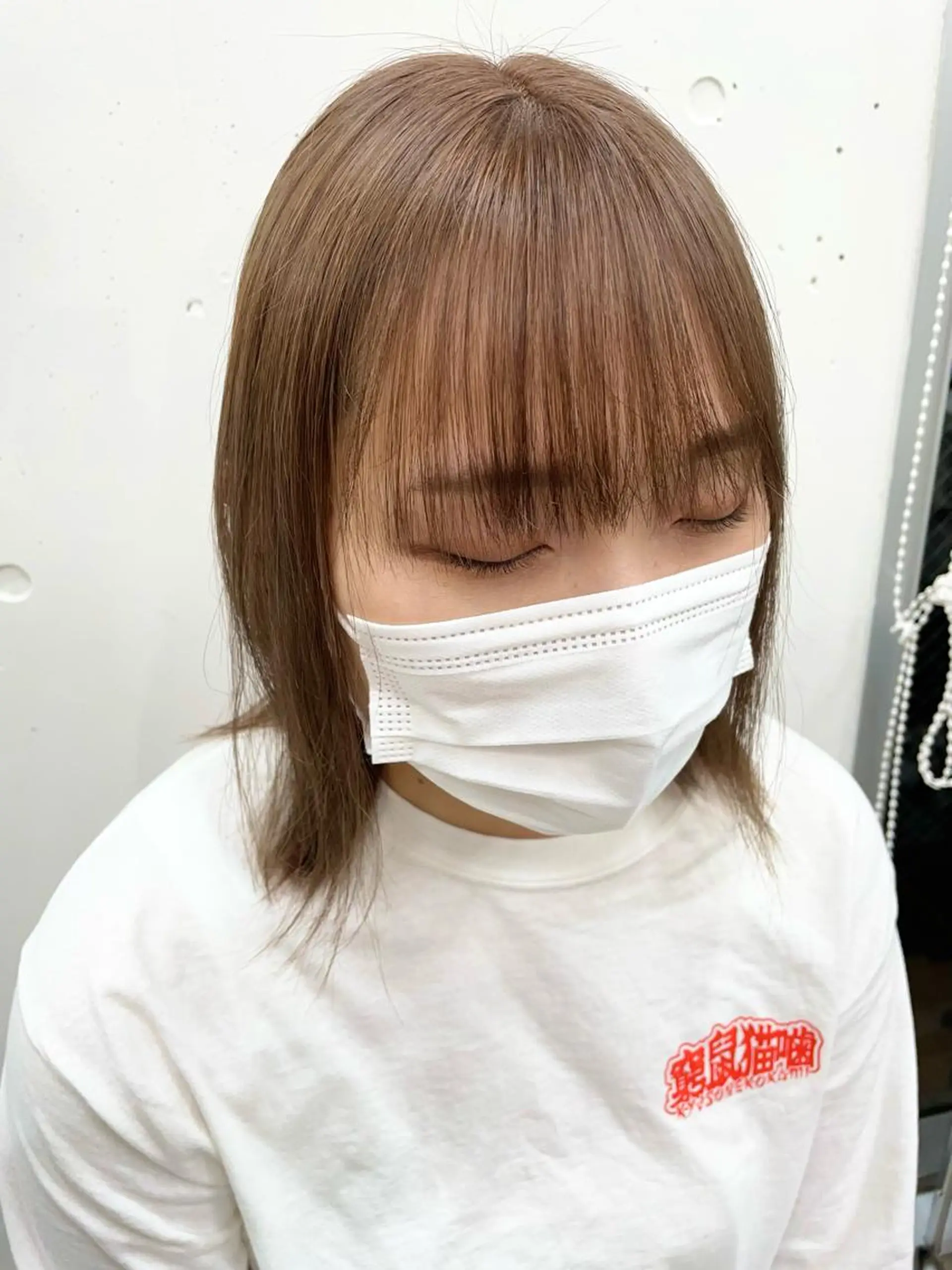 ミディアム カラー ベージュカラー ミルクティーベージュ fifth所属・fifth おのでら ようのヘアスタイル