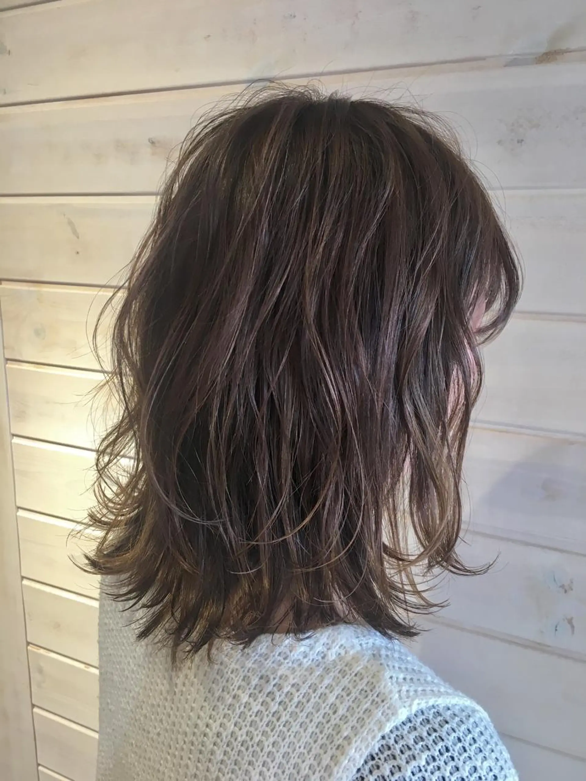 ミディアム カラー パーマ さかい なつみのヘアスタイル