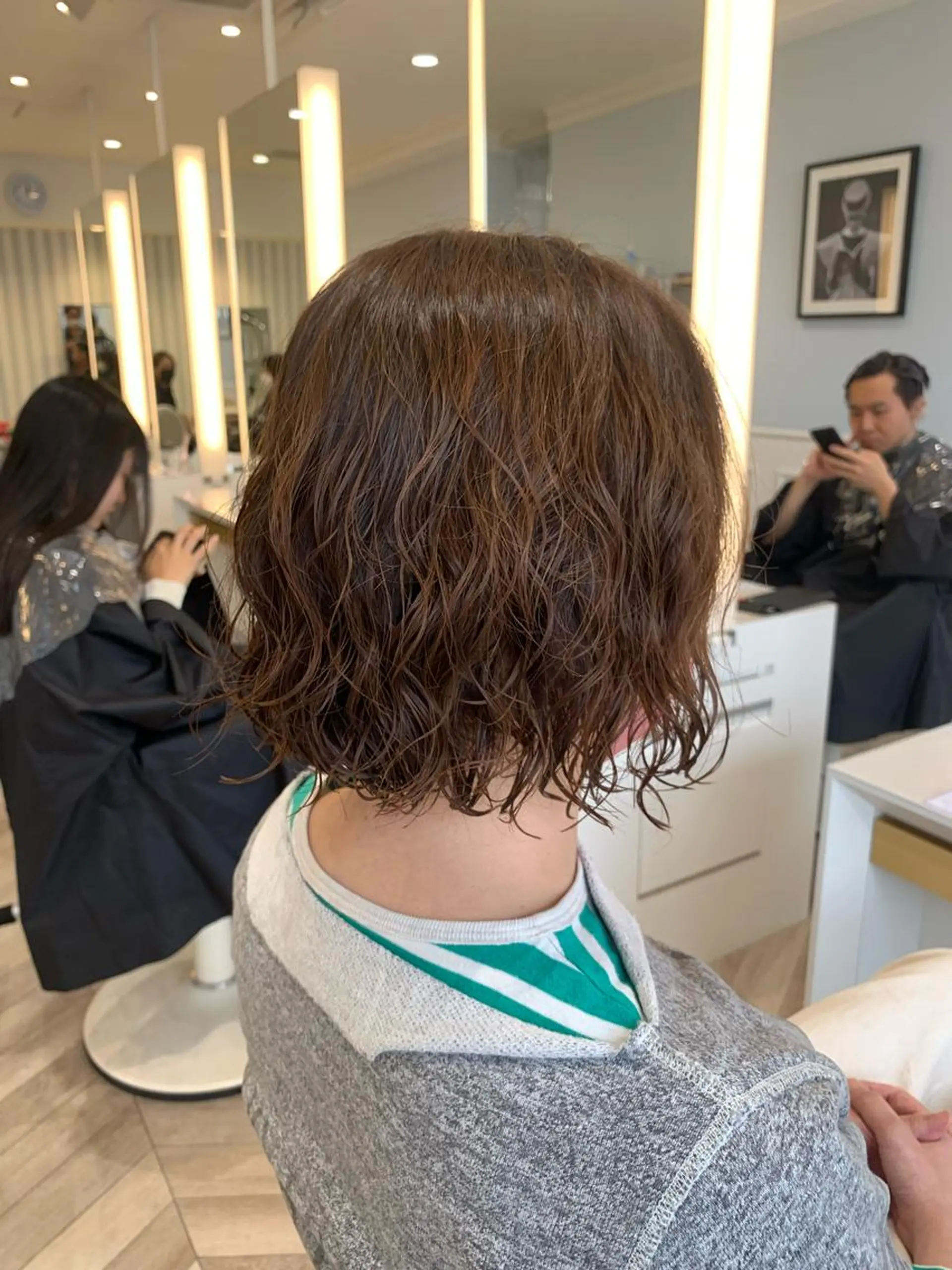 ショート パーマ 縮毛矯正/白髪ぼかし ショートボブ/鈴木のヘアスタイル