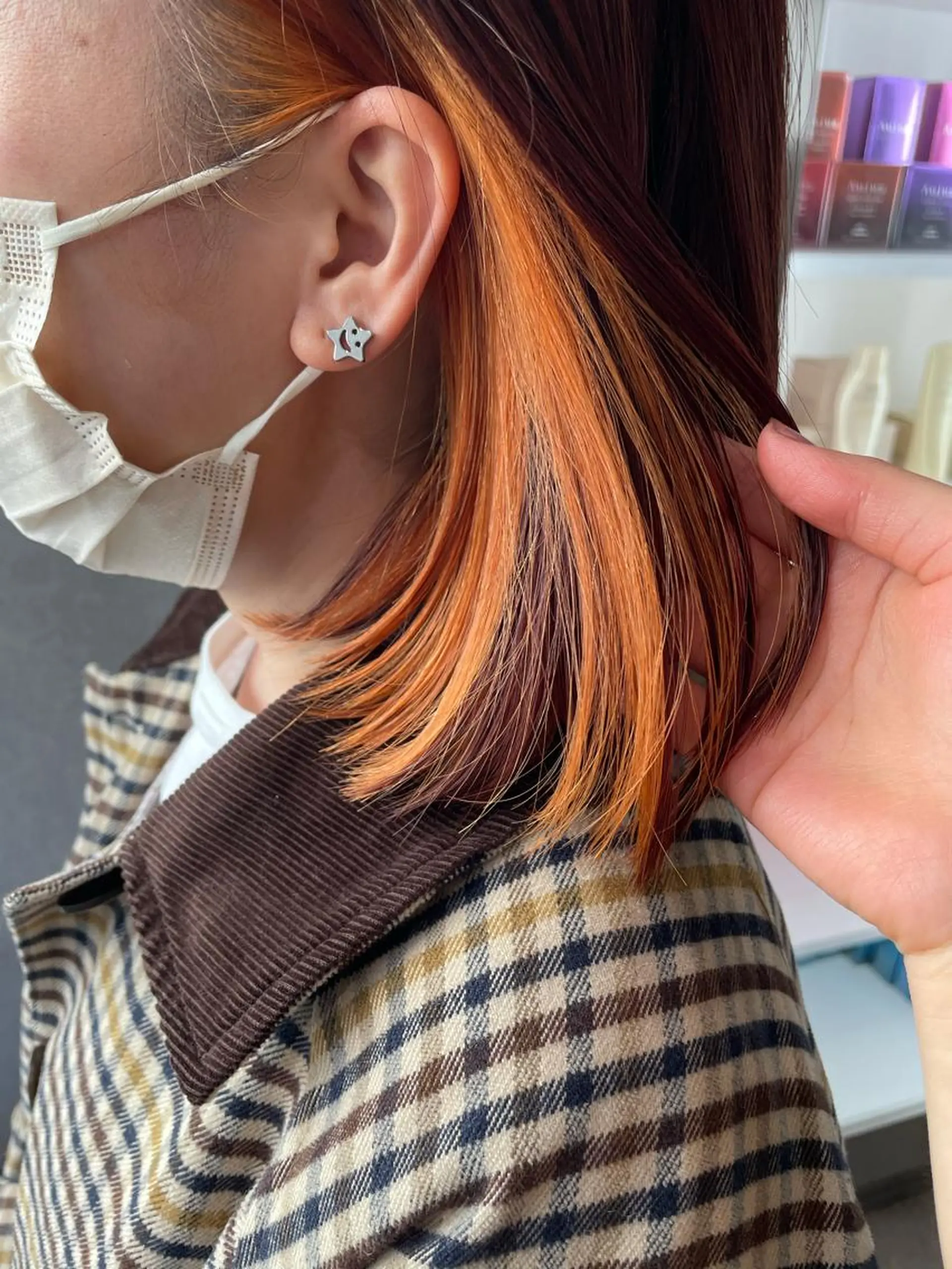 ショート カラー インナーカラー オレンジ ヘアカラー ナチュラル透明感🌱 小山美樹子のヘアスタイル