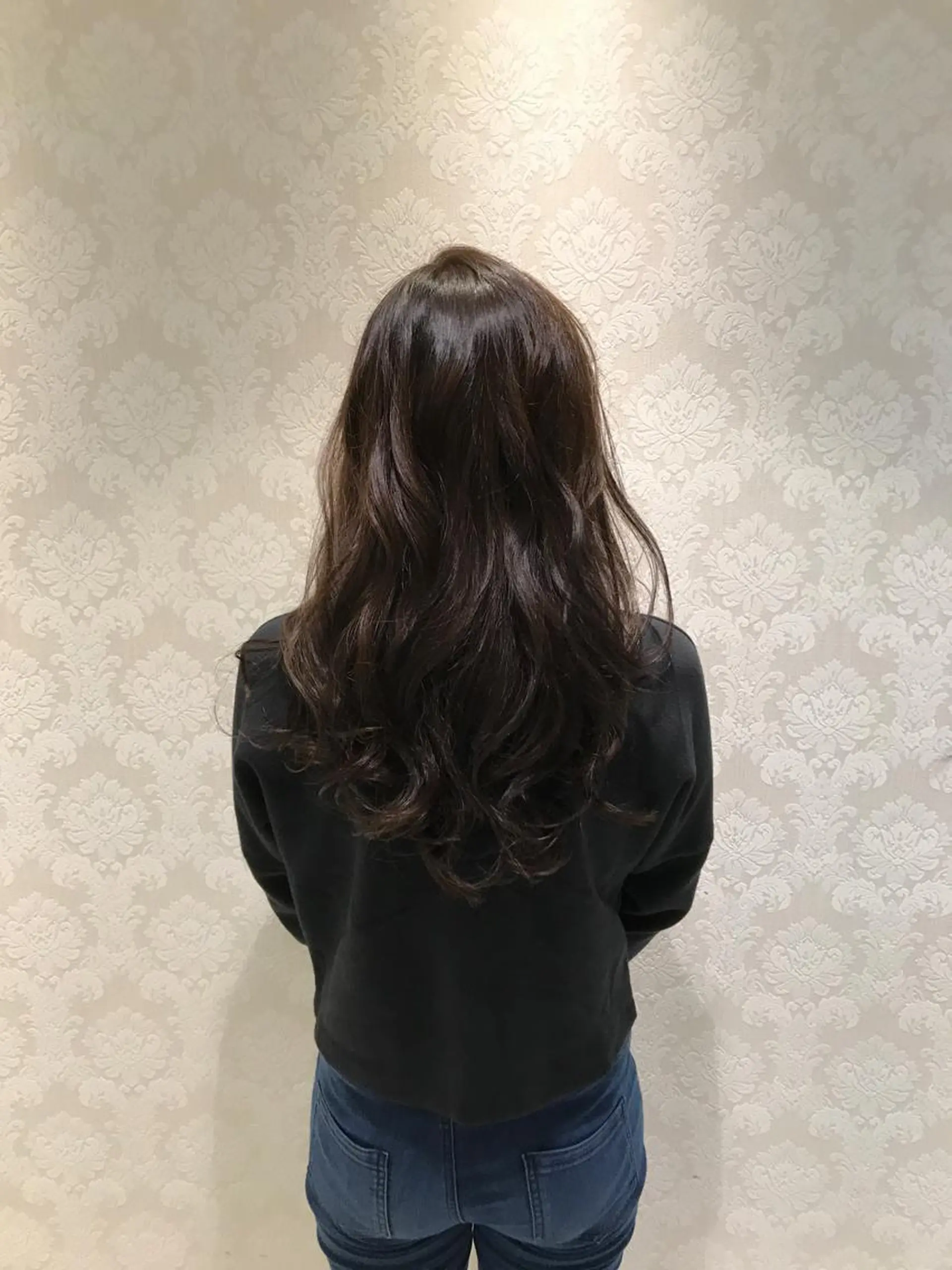 ロング カラー ヘアアレンジ ダークグレー ダークグレージュ グレージュ ⭐️顔周りカット⭐️ 藤久のヘアスタイル