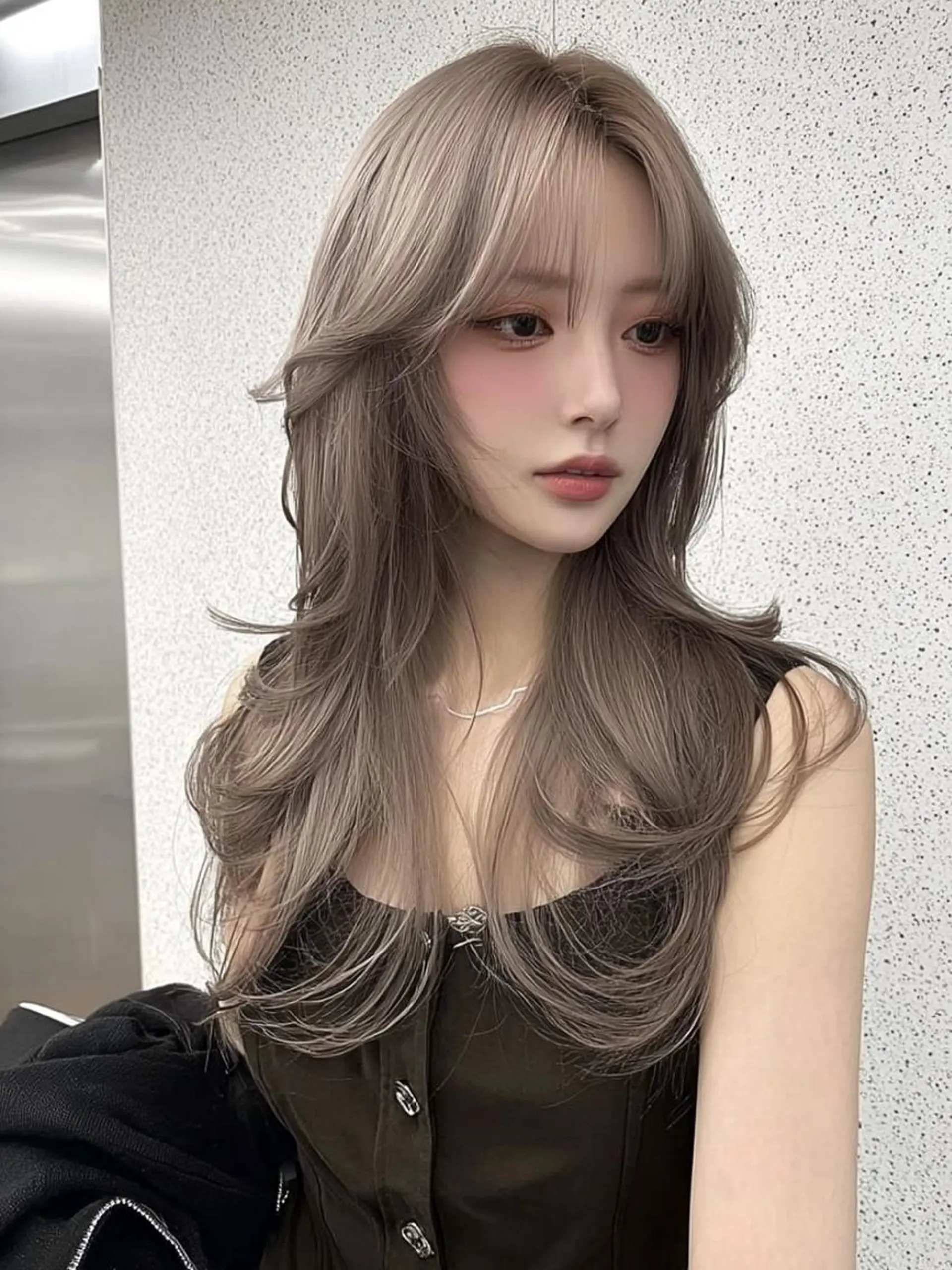 セミロング ボブ 顔まわりレイヤー 髪質改善 韓国風ヘア レイヤーカット ヘアカラー トリートメント 大久保 雪乃🌛のヘアスタイル