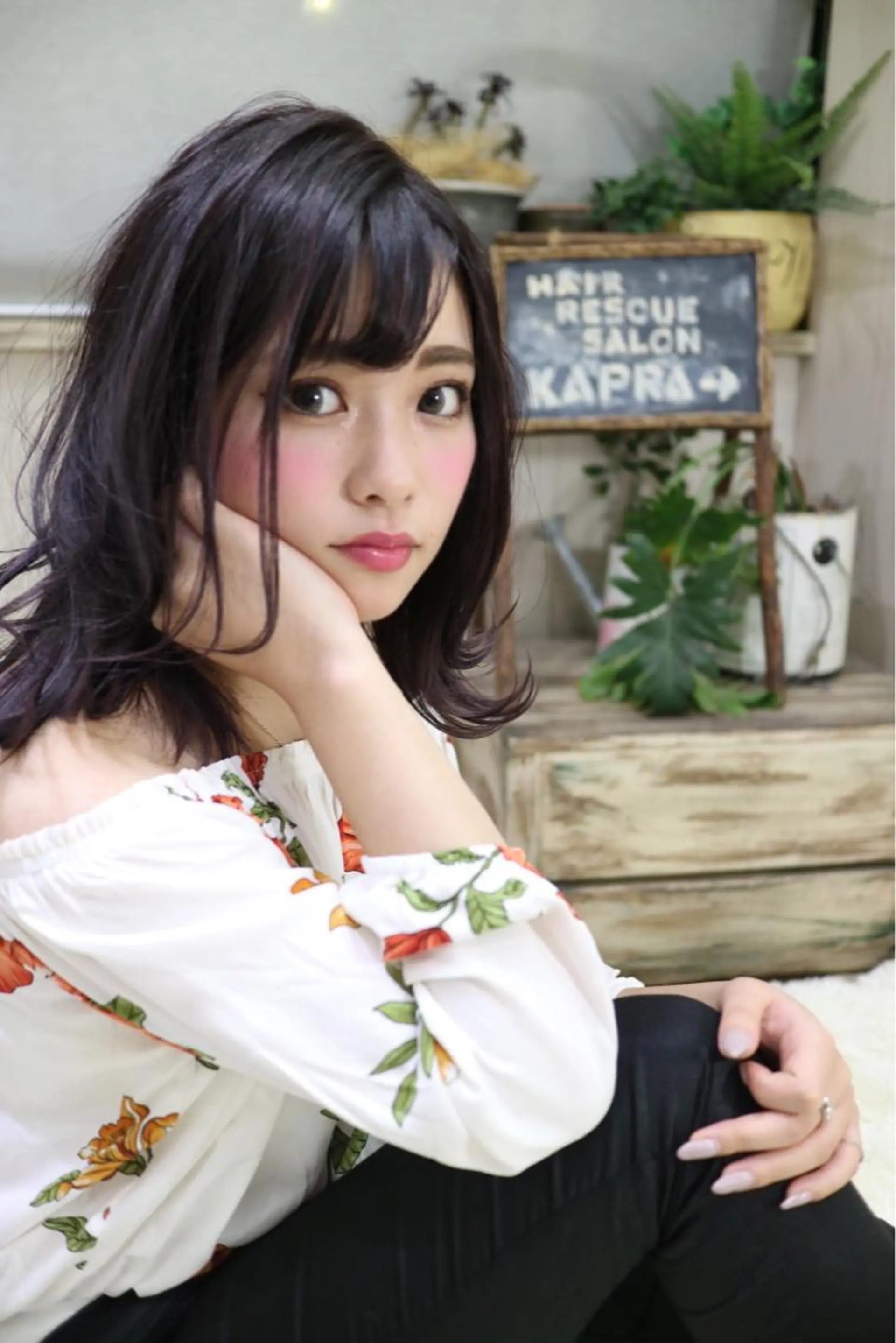 ミディアム パープルカラー Ciela船橋所属・小保方 一輝のヘアスタイル