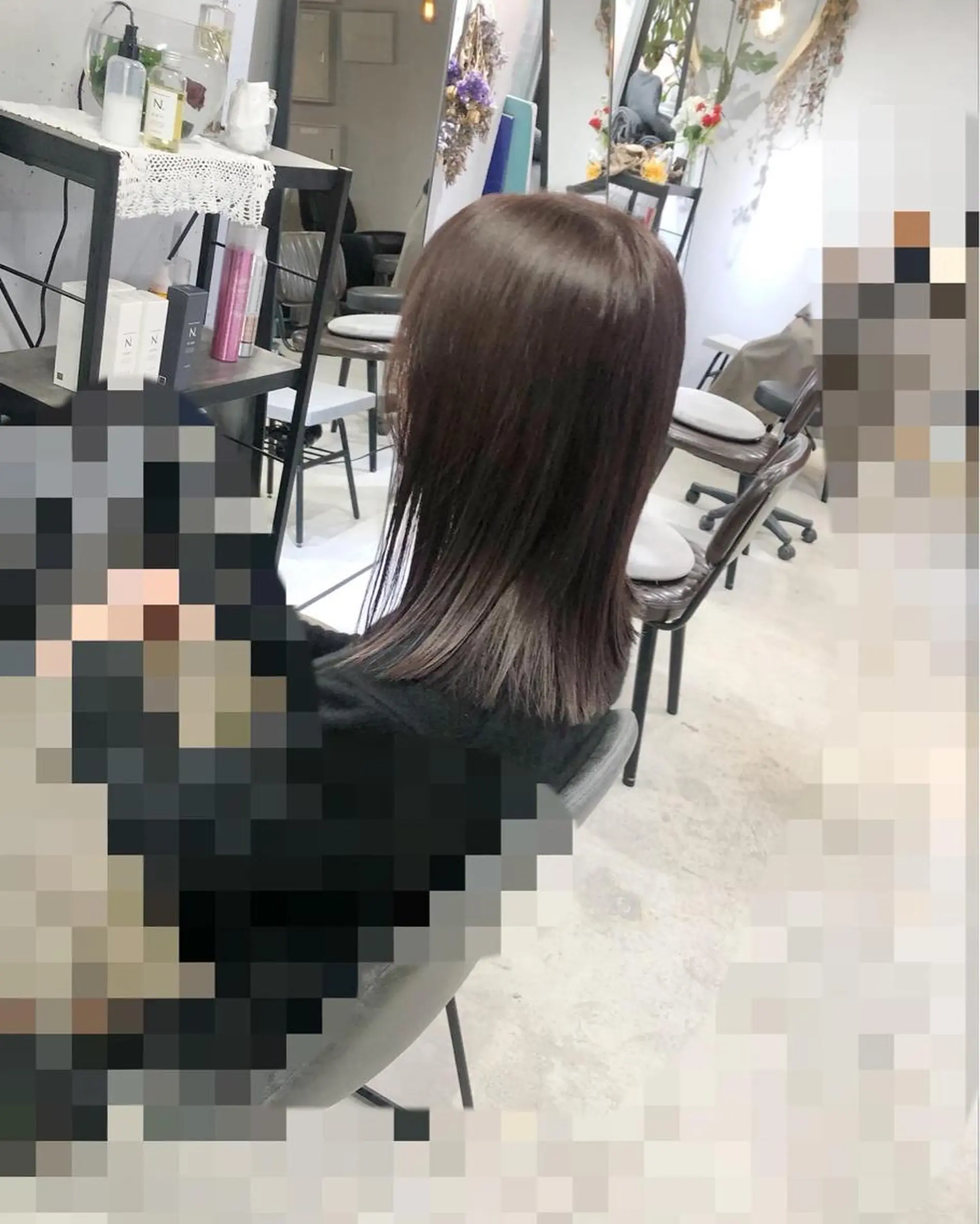 ミディアム カラー 松下 倫子のヘアスタイル