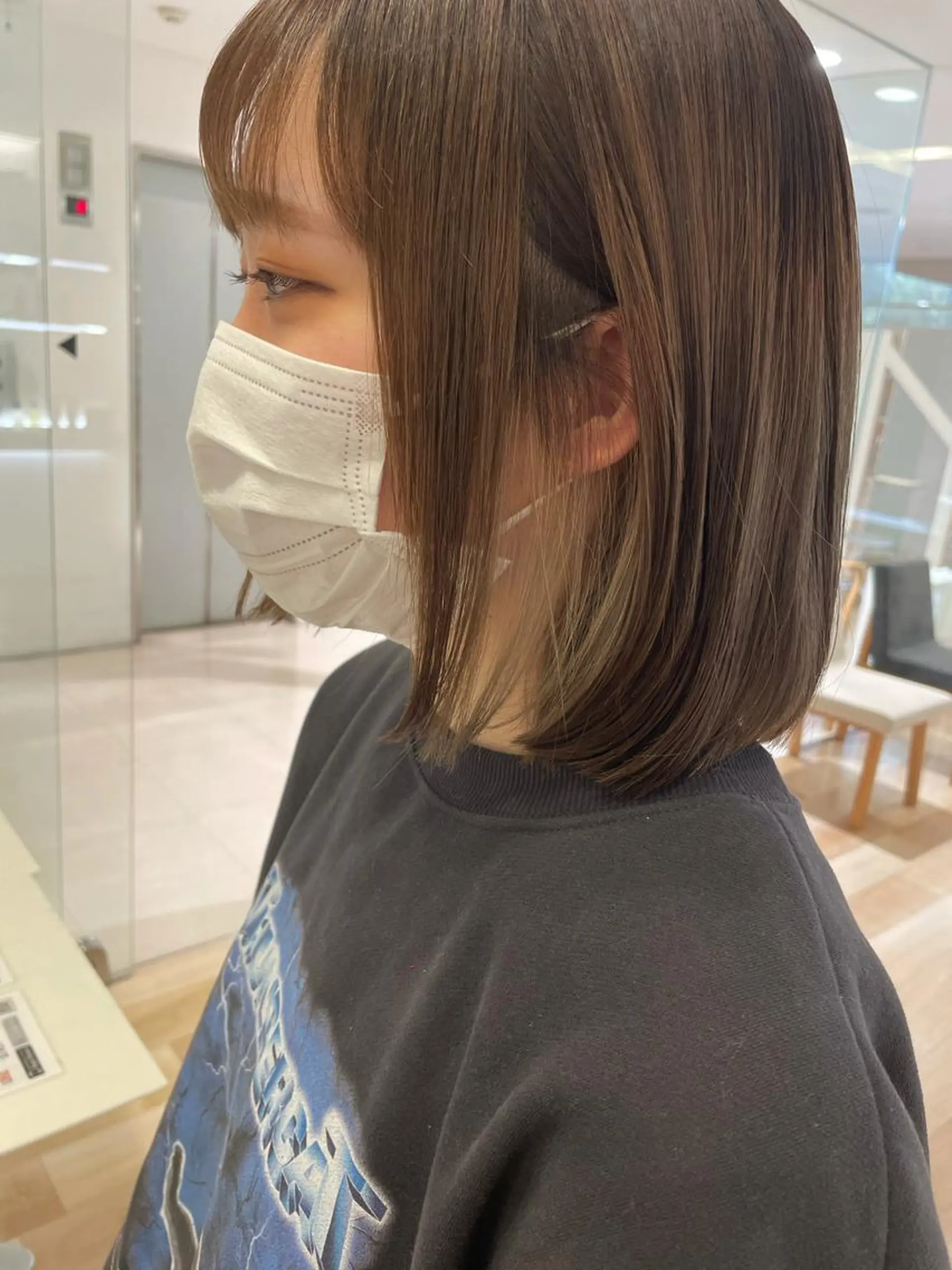 ミディアム パーマ ミディアムパーマ 縮毛矯正 ブリーチ/レイヤー 🌻Mutsumiのヘアスタイル