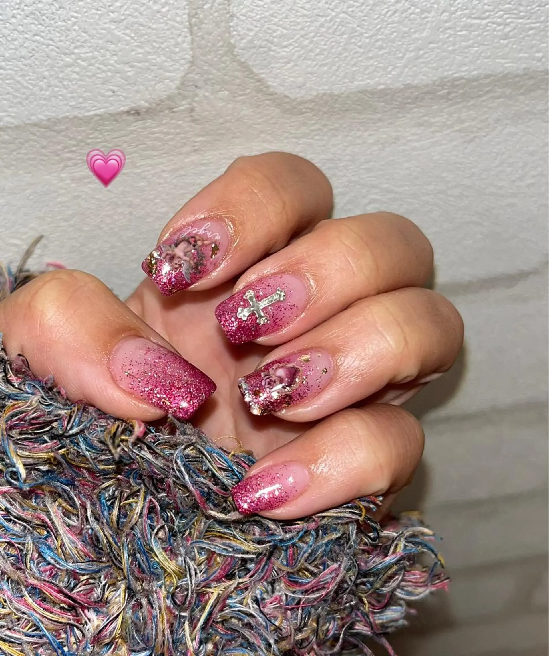 ネイル ガーリー グラデーション ハート キラキラネイル ラメ(グリッター) ハンドネイル para ☀︎ sol by BECK所属・Para Sol nail　Maoのネイルデザイン