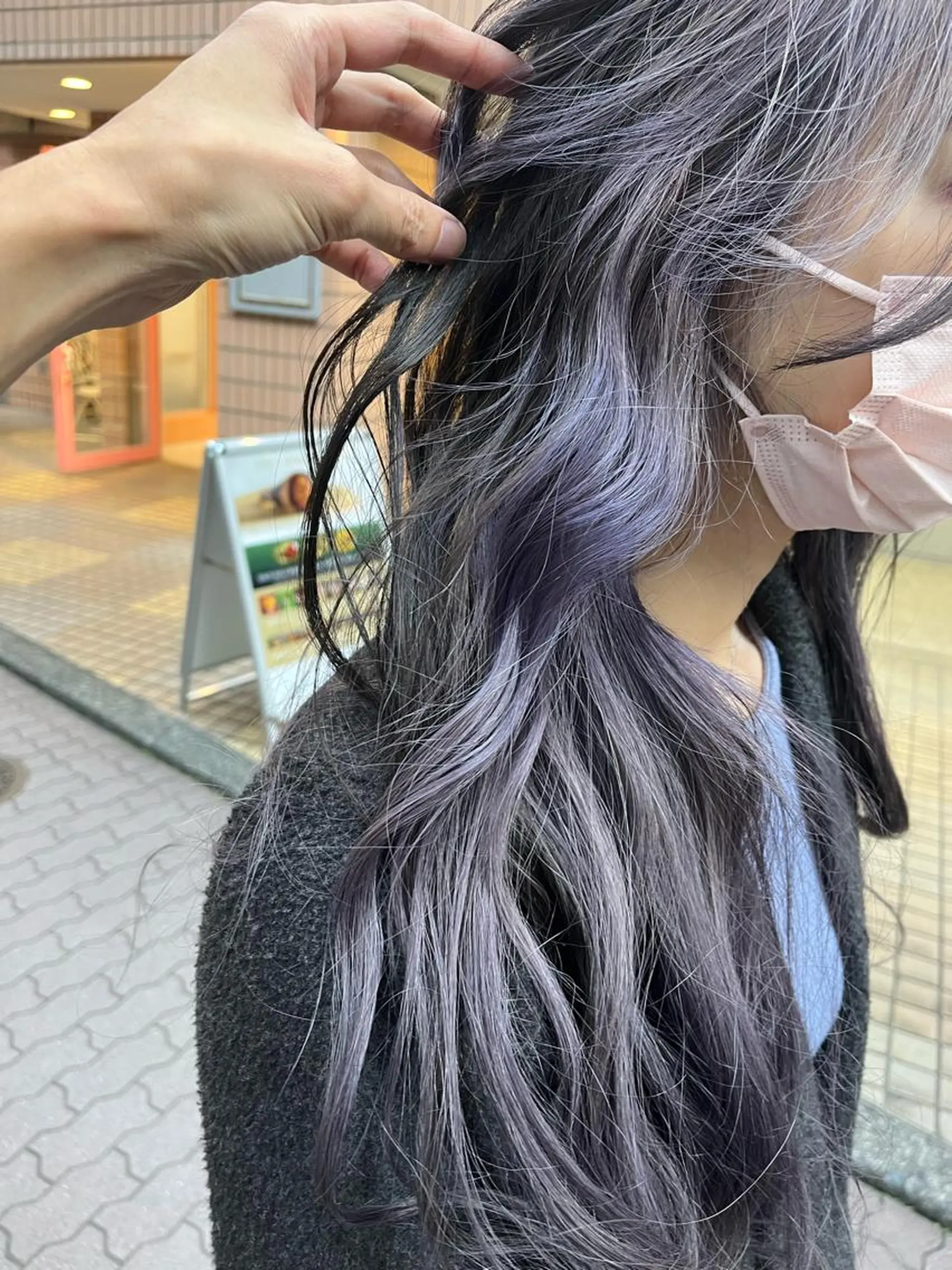 ロング カラー ショートボブ アッシュ バレイヤージュ ミストバング ベージュカラー カット ヘアカラー トリートメント 原宿サロン代表 デザインカラー伊藤卓のヘアスタイル