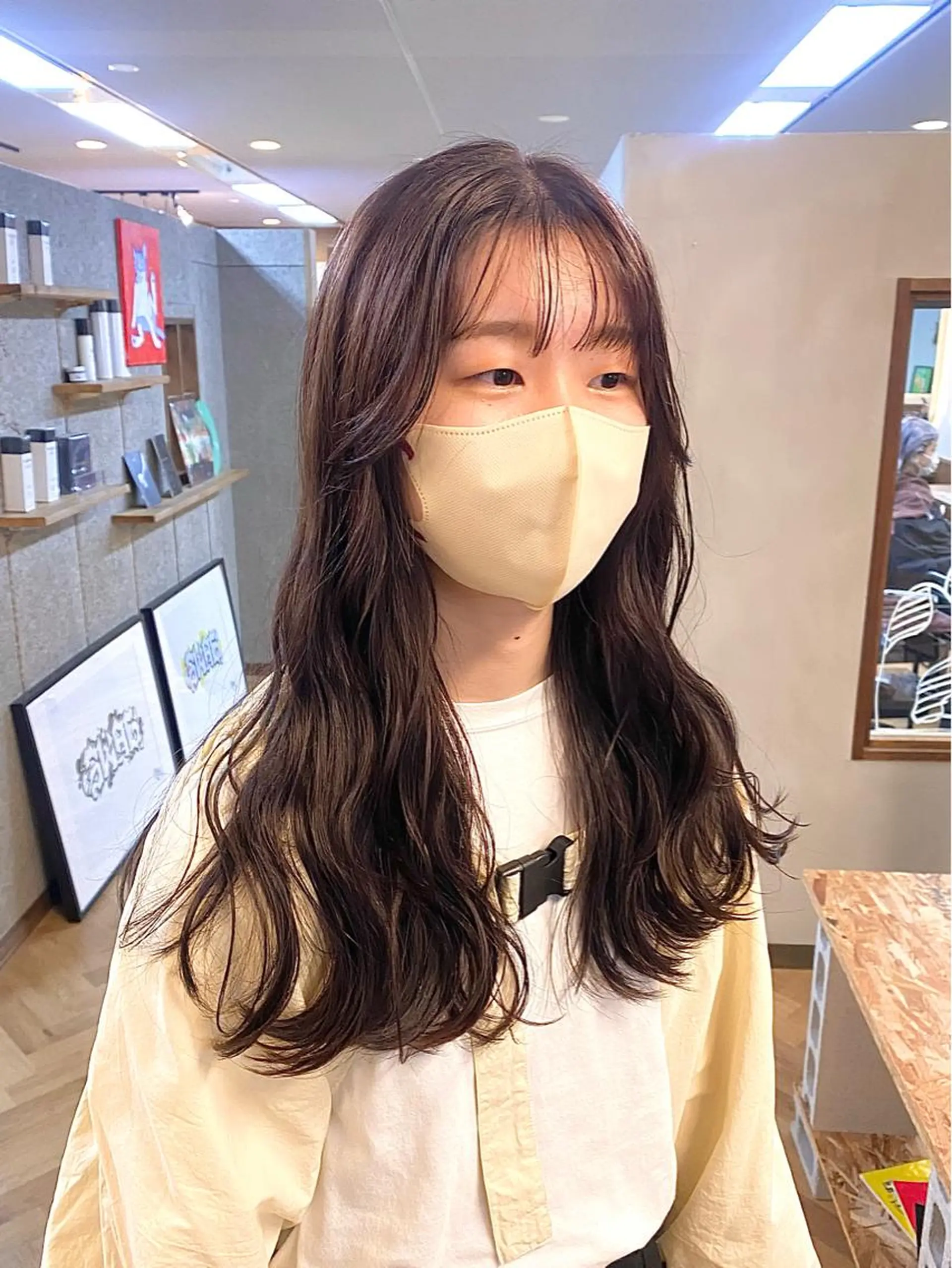 ロング カラー パーマ ヘアアレンジ ベージュカラー ラベンダーカラー ピンクカラー ピンクベージュ カット ヘアカラー トリートメント ハル🌸柔色/ ブリーチなし/艶髪のヘアスタイル