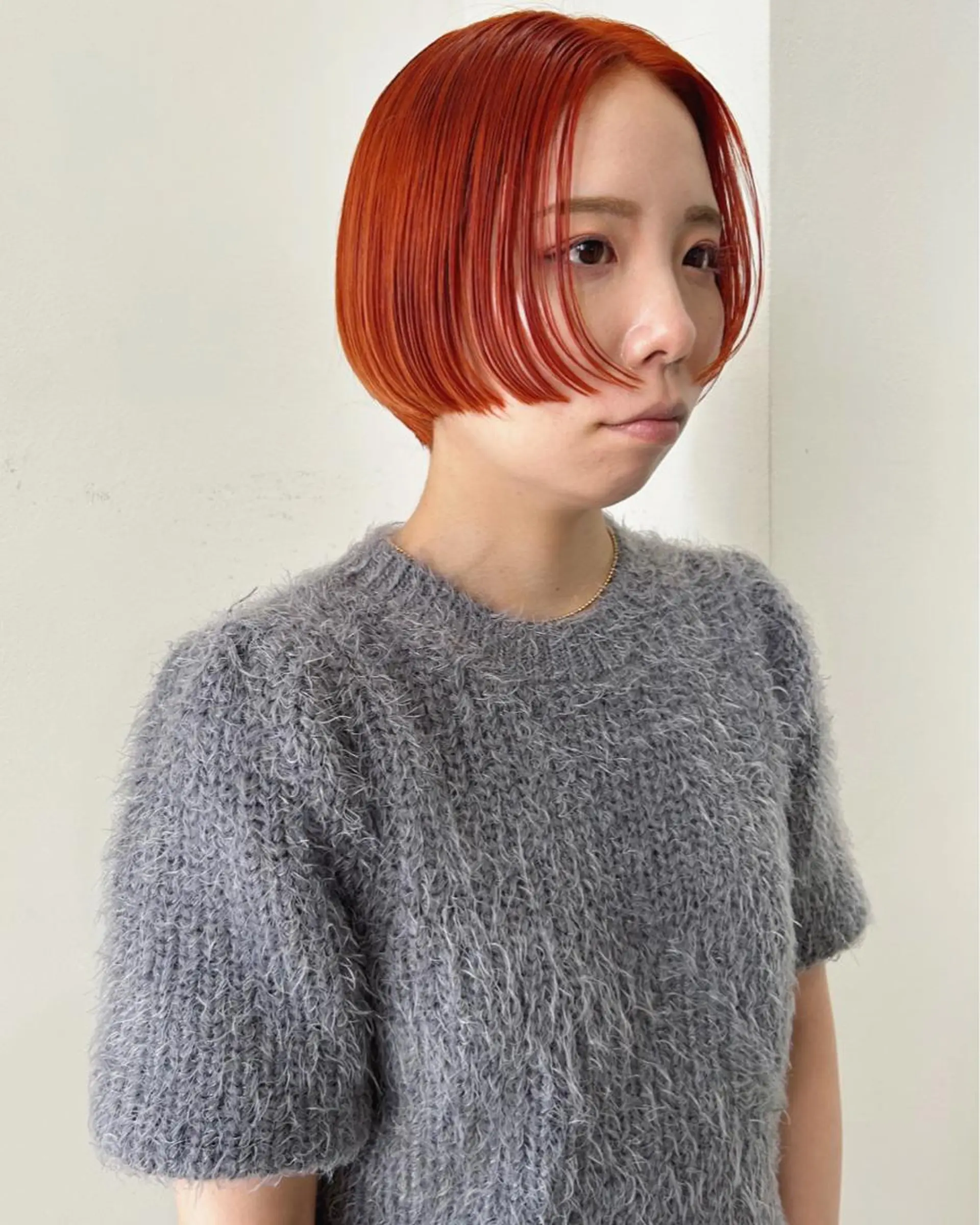 ショート カラー ブリーチ ケアブリーチ オレンジ カット ヘアカラー トリートメント Loom.所属・村上雅人 ナチュラルモードのヘアスタイル