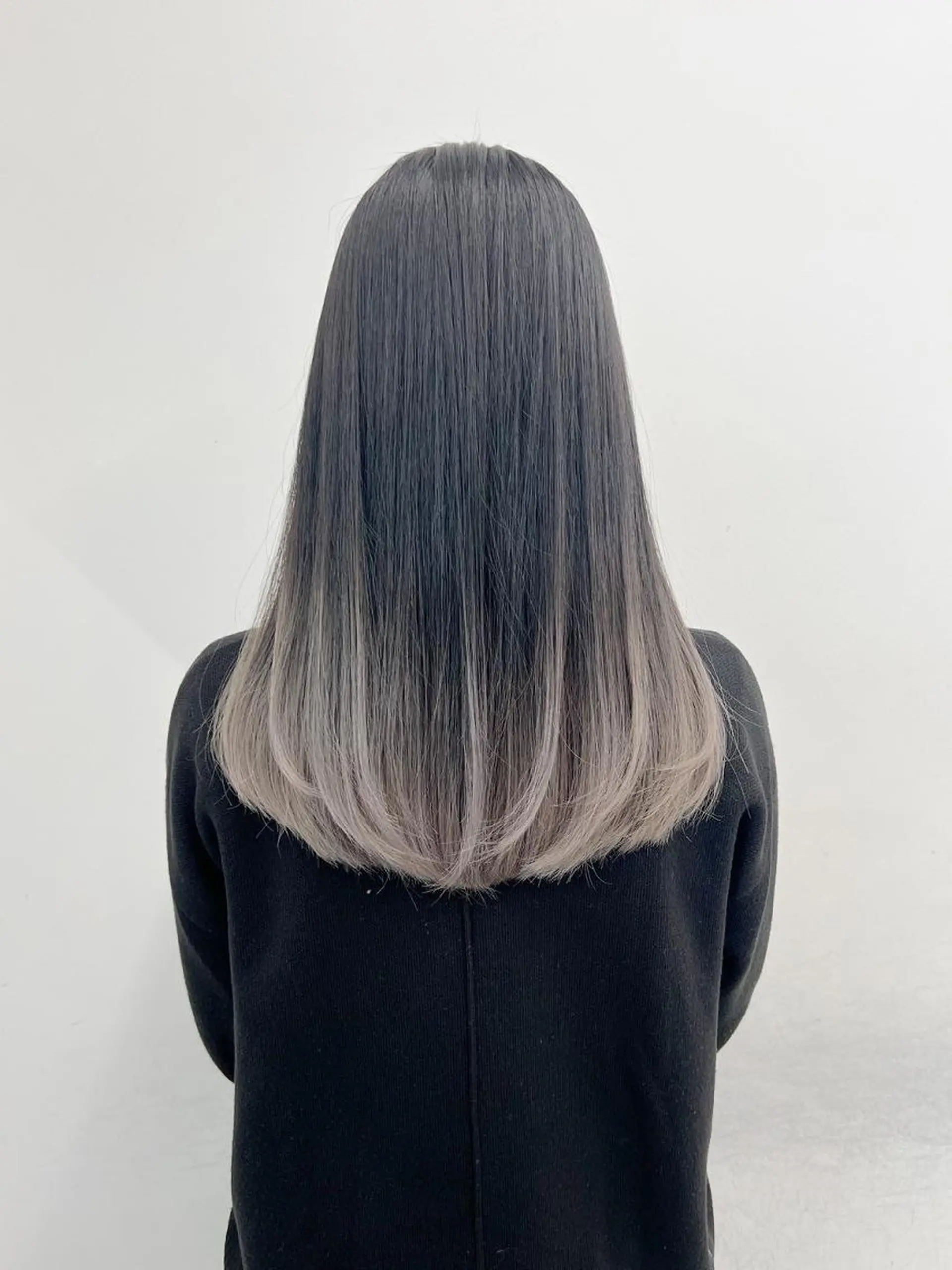 ロング ボブ ハイライト 髪質改善 韓国風ヘア レイヤーカット 【公式】amble luxe 中野のヘアスタイル