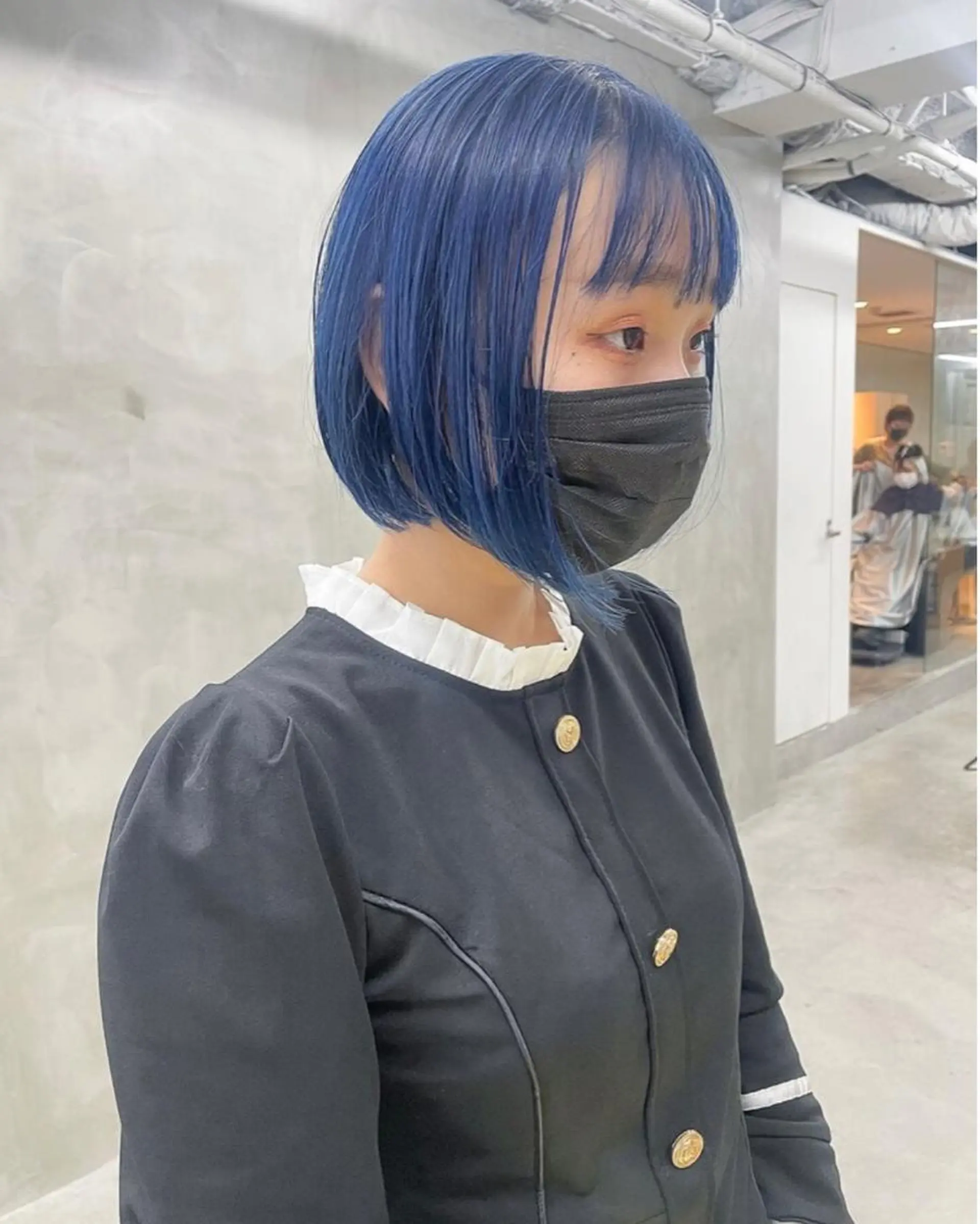 ミディアム カラー ミディアムパーマ バレイヤージュ ブリーチ ブルーカラー ケアブリーチ yiye 青山所属・無料カットモデル募集 🌱ひょうがのヘアスタイル