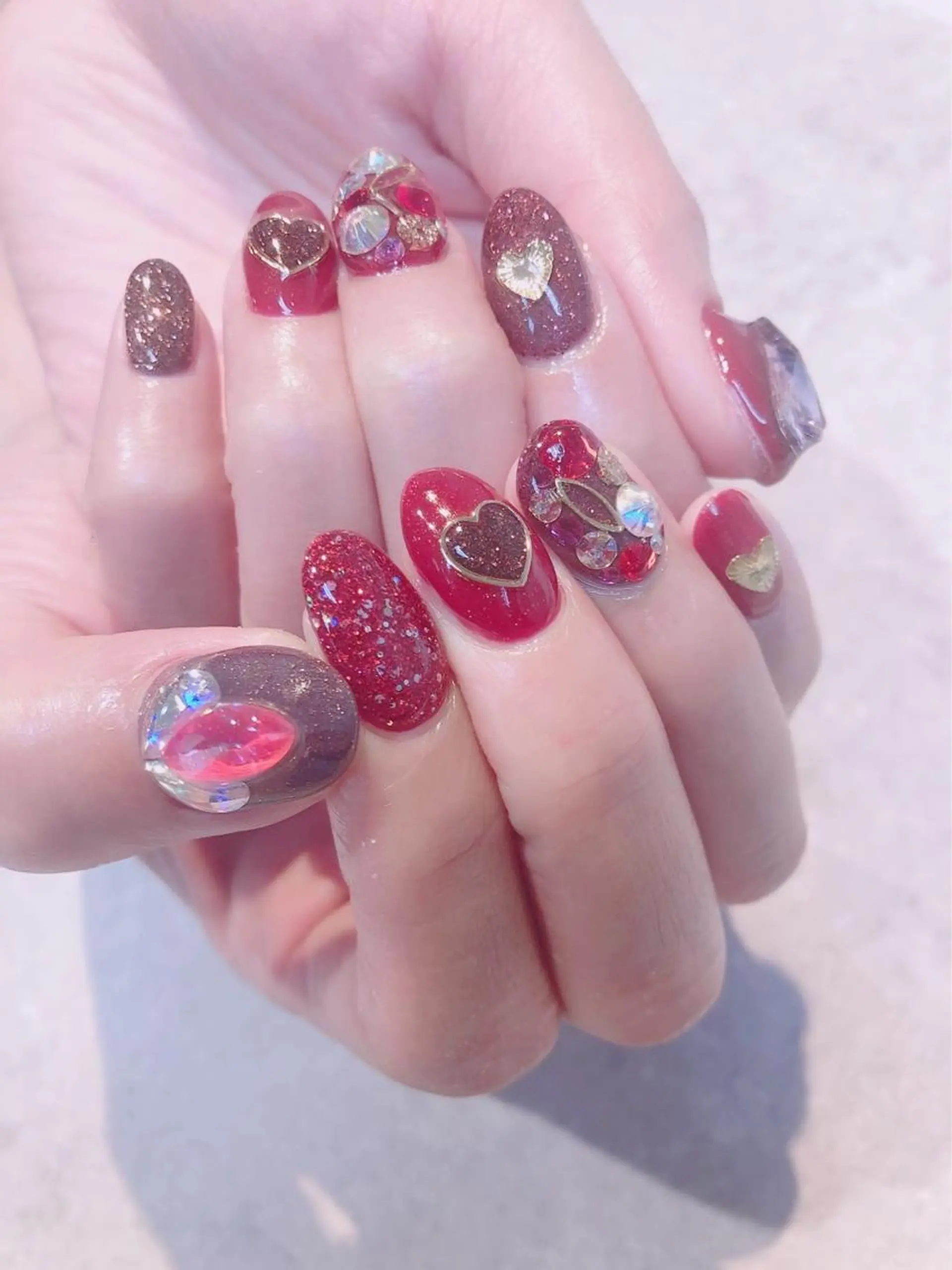 ネイル バレンタイン ハンドネイル ハンドケア FASTNAIL PLUS 新宿店のネイルデザイン