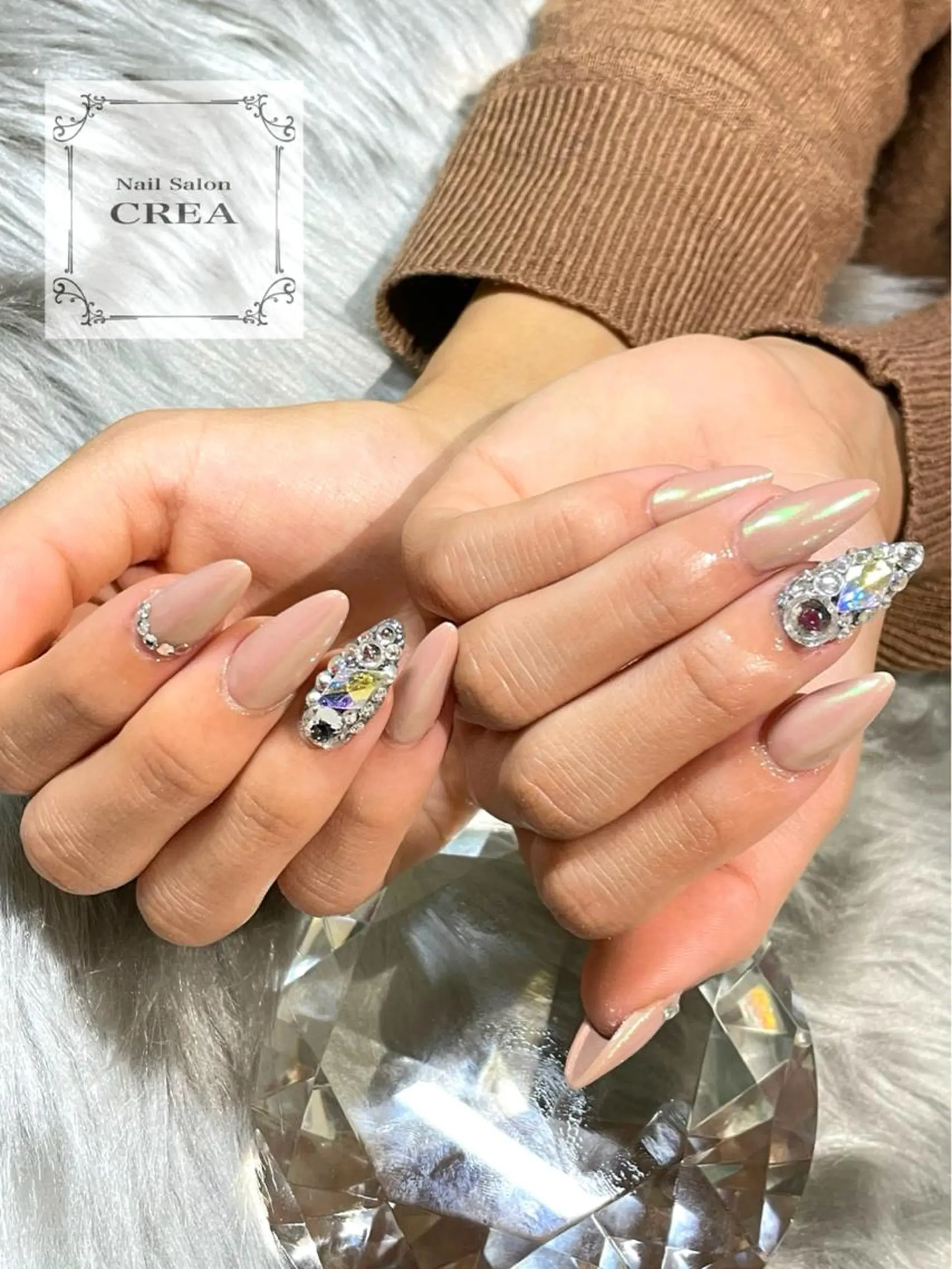 ネイル オーロラネイル ハンドネイル NailSalon CREAのネイルデザイン