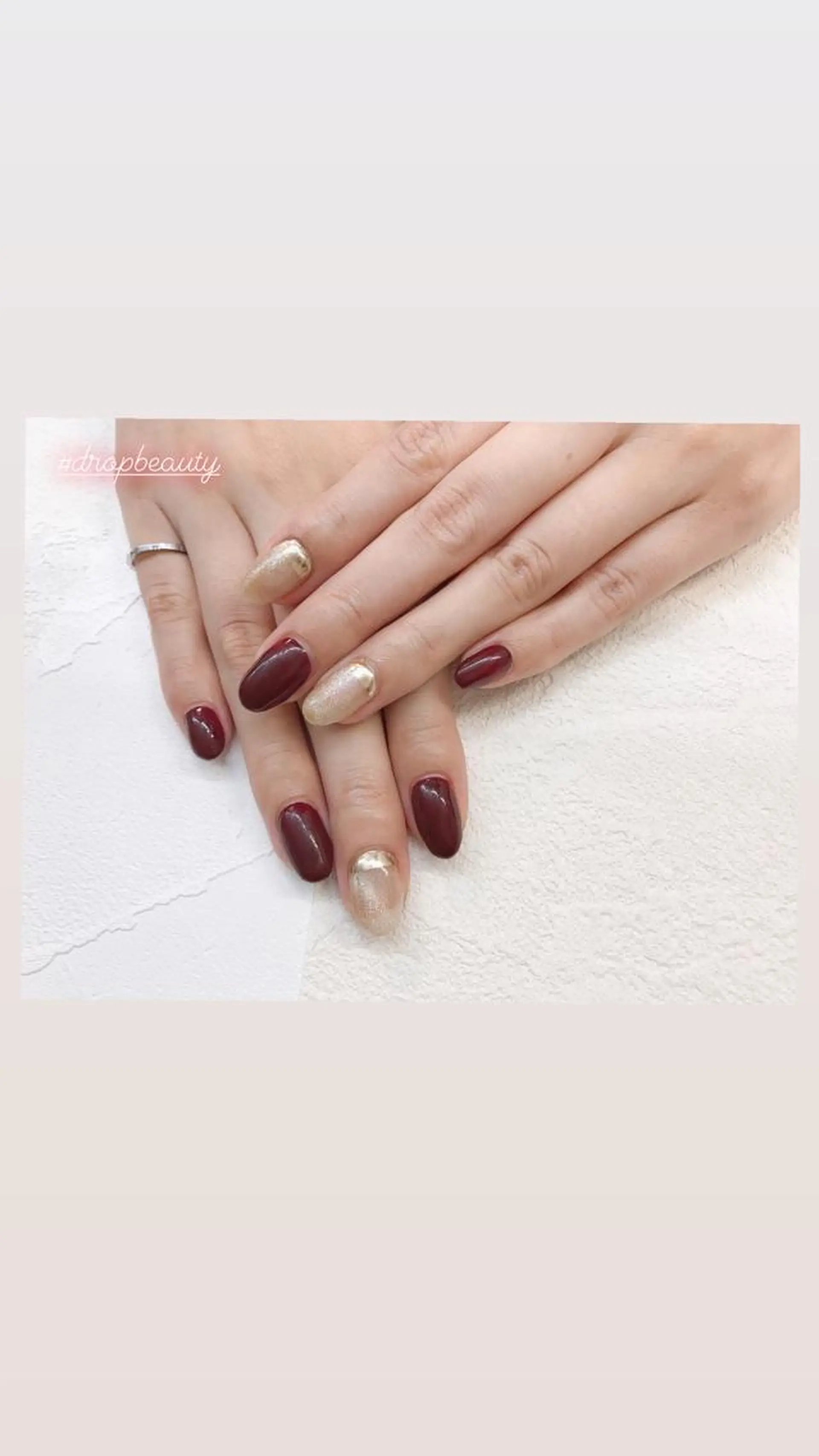 ネイル ボルドー 長さ出し フットネイル ジェルネイル ゴールド ネイリストアカデミー 田中のネイルデザイン