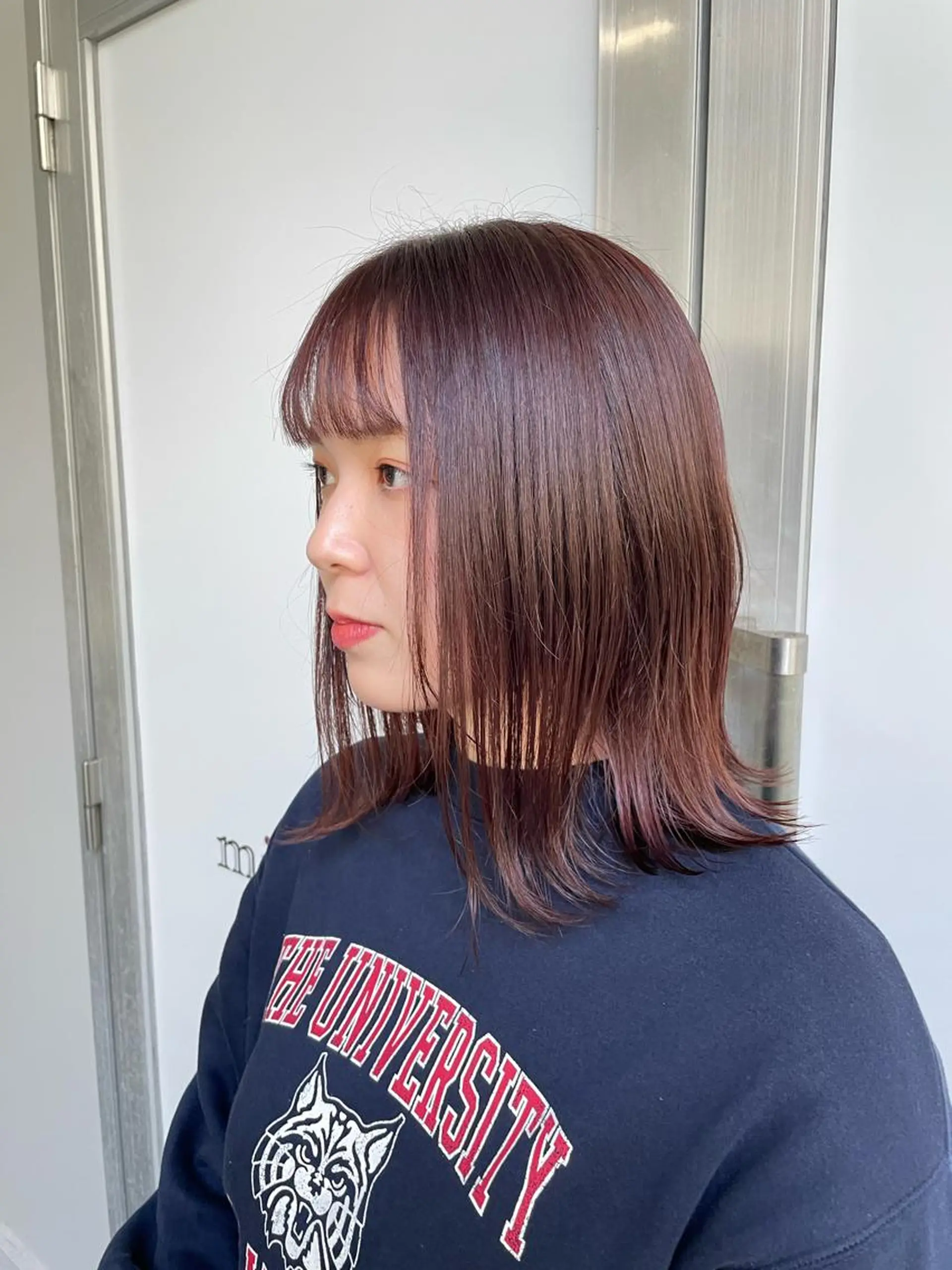 ミディアム ピンクブラウン 栄　mighty by H所属・不破一輝/栄/矢場町 ボブ/レイヤー/艶髪のヘアスタイル