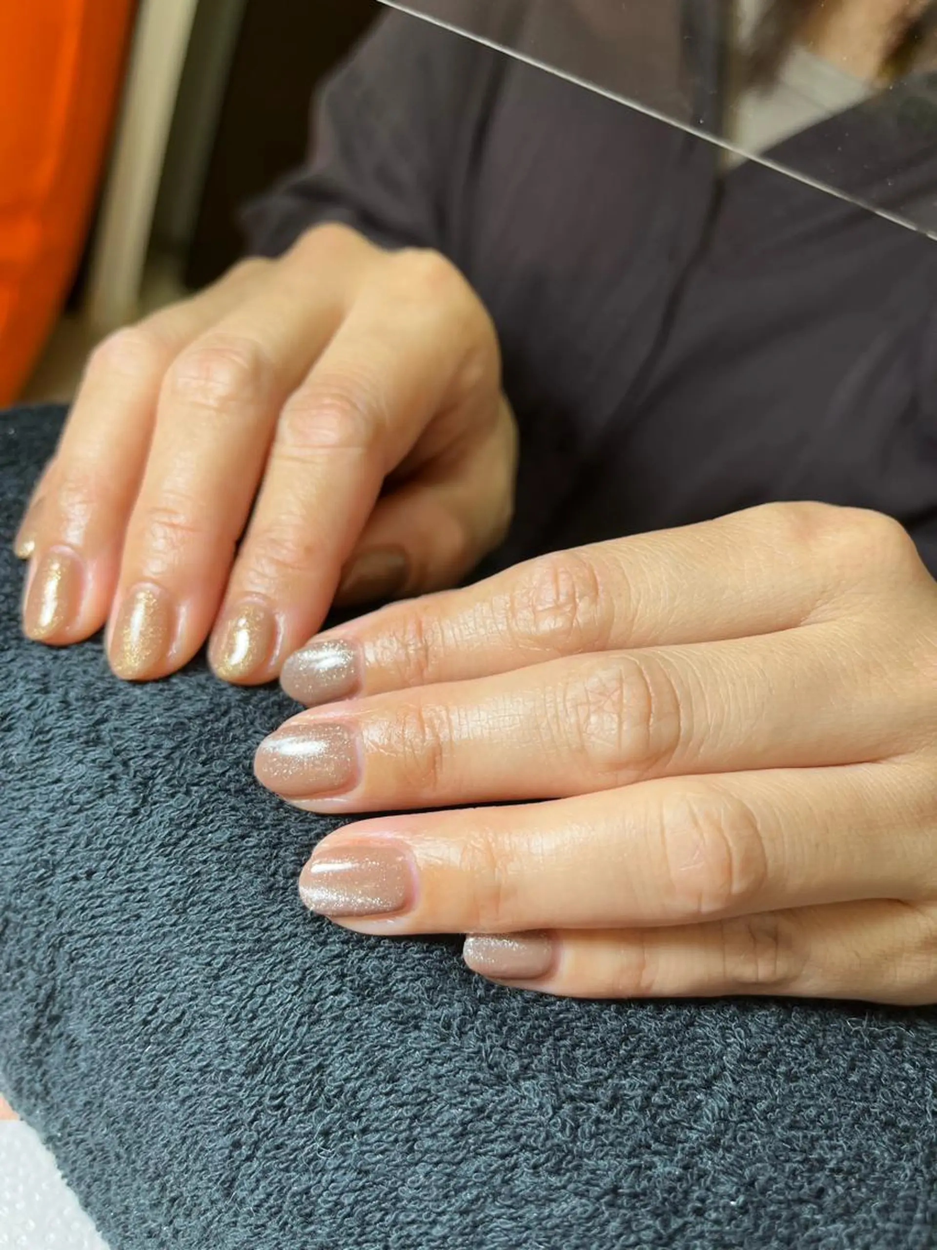 ショート ハンドネイル ハンドケア aki_orenge nailのネイルデザイン