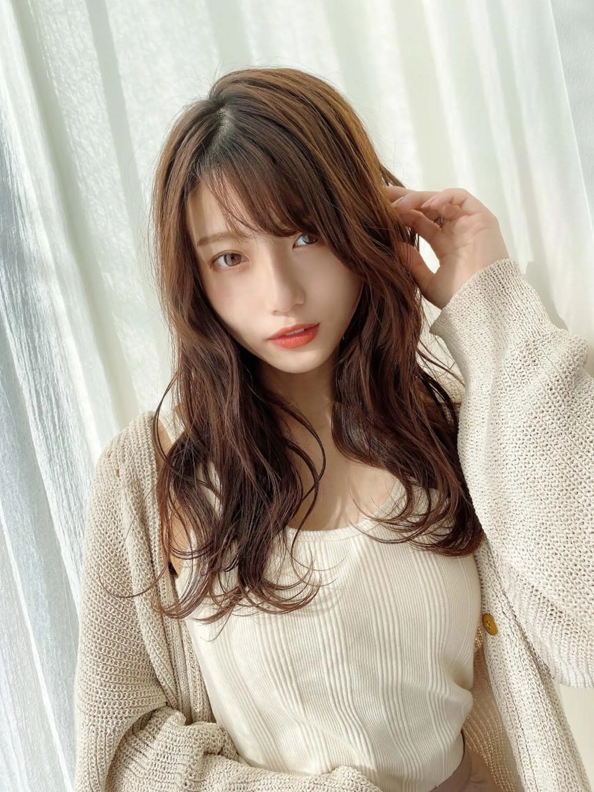 ロング カット ヘアカラー トリートメント 透明感/ツヤ髪/ さら艶/前田祥汰のヘアスタイル