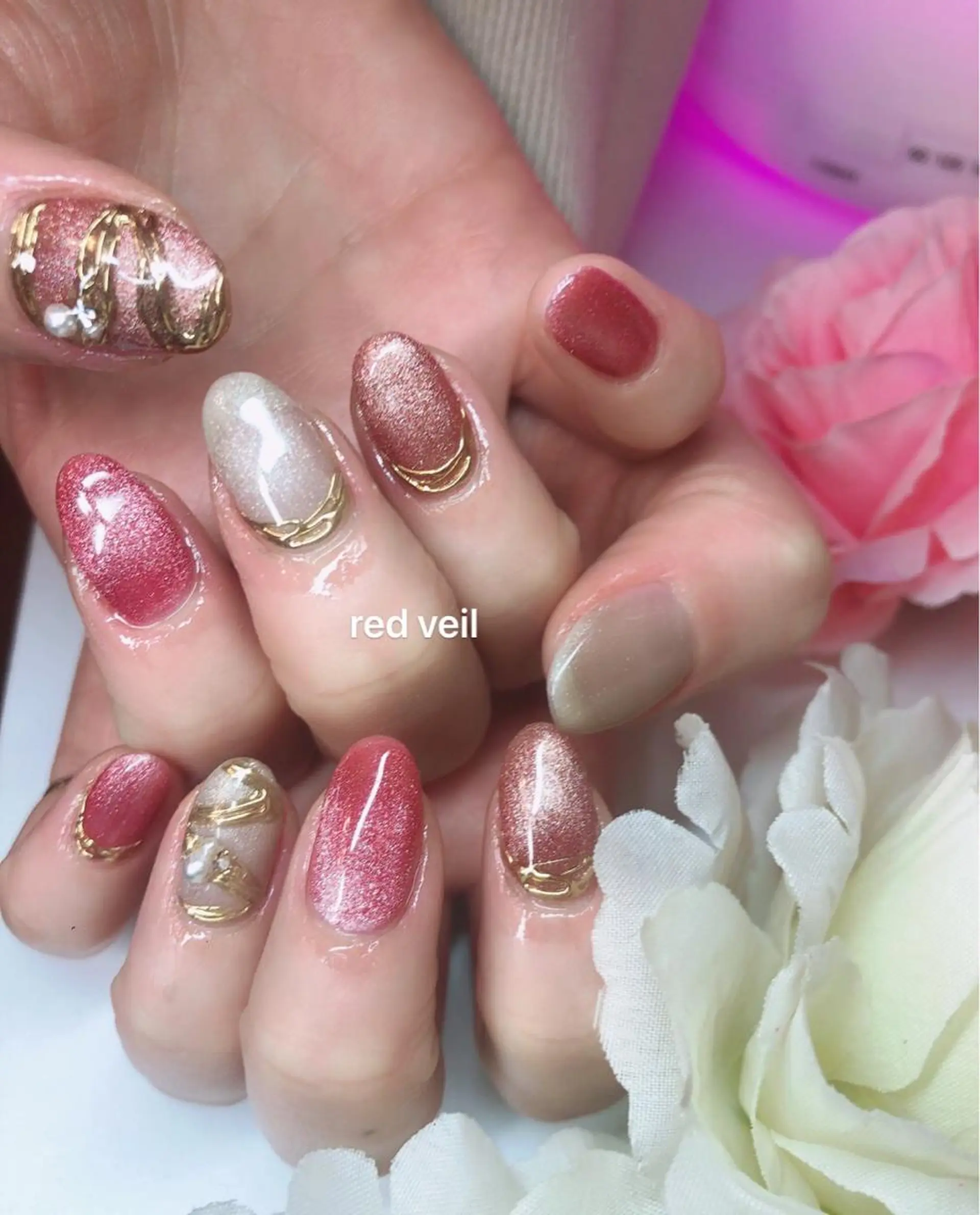 ミディアム ネイル 長さ出し専門 nynaのネイルデザイン