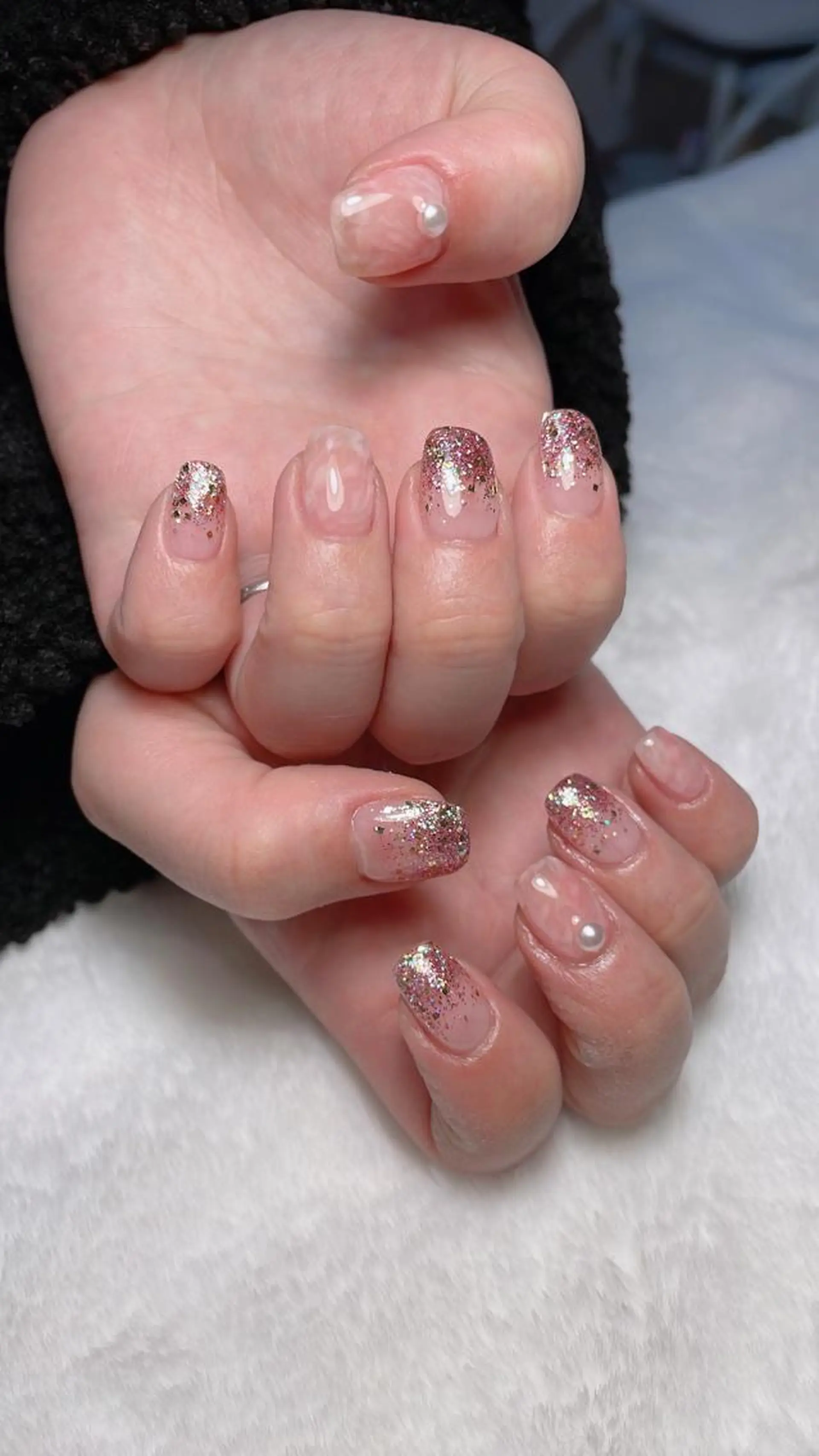 ネイル グラデーション ラメ(グリッター) ラメグラデーション 大理石ネイル(マーブル) ハンドネイル kipinail 川﨑えりかのネイルデザイン