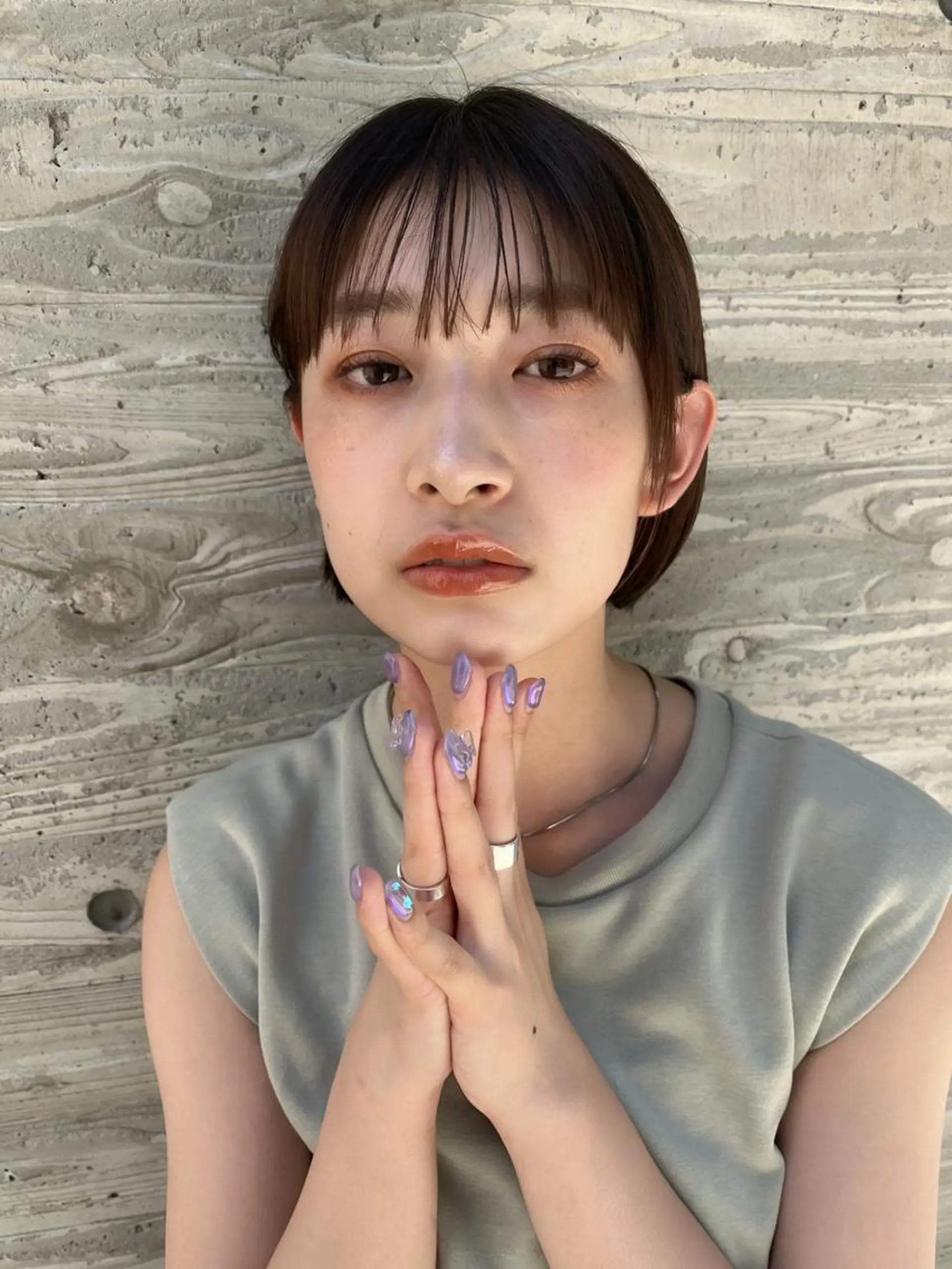 ショート カラー ブリーチ 透明感カラー ブリーチなしカラー 透明感カラー│ レイヤーヘア中居美樹のヘアスタイル