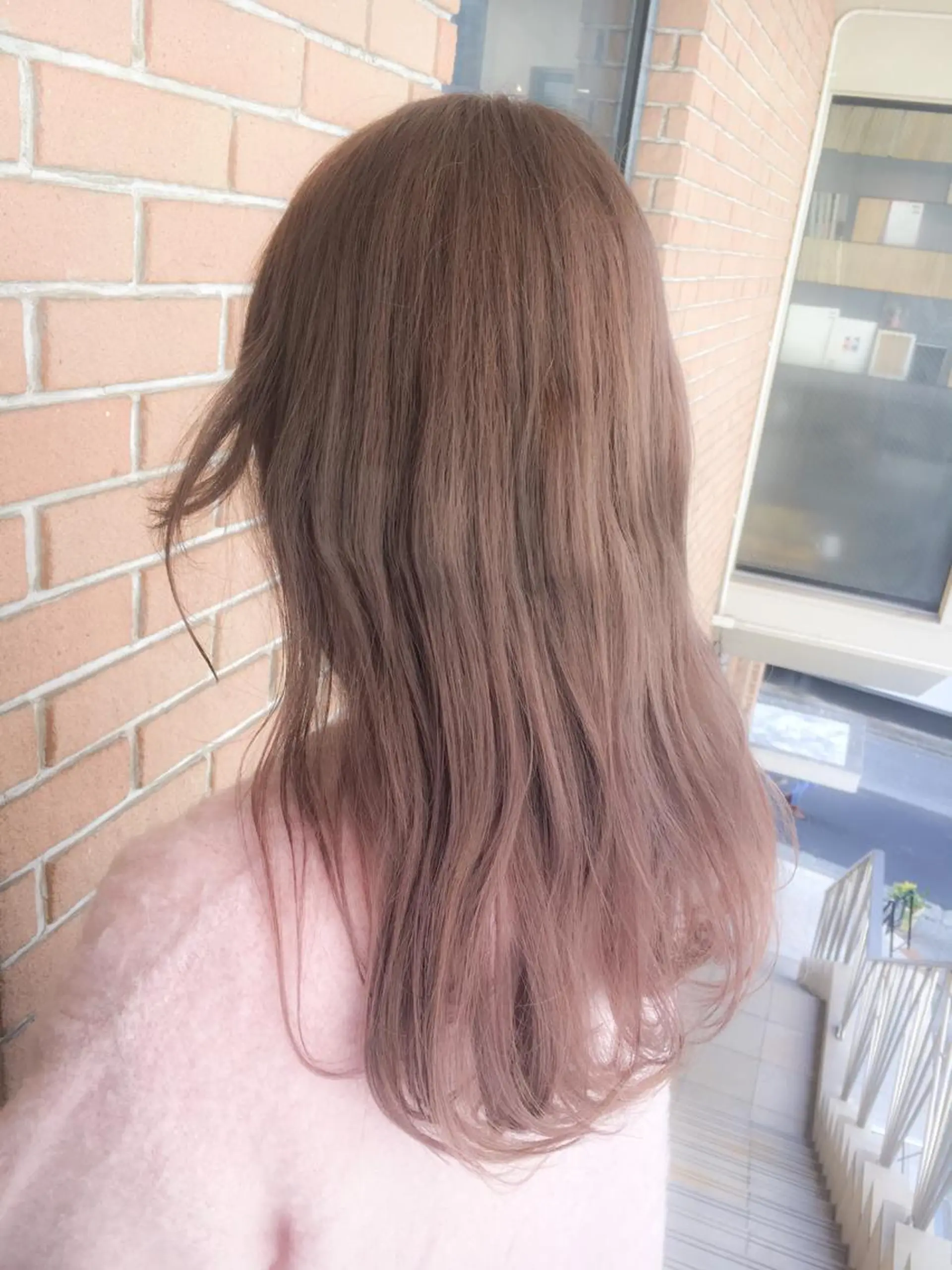 ロング カラー ベージュカラー ダブルカラー ピンクカラー ピンクベージュ トリートメント 北條 優輝のヘアスタイル