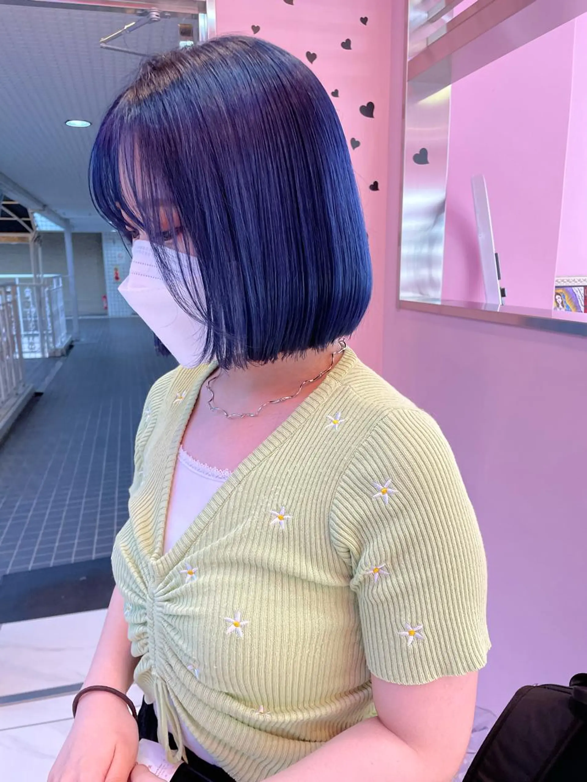 ミディアム カラー ブルーカラー ネイビーカラー 心斎橋/ブリーチ minamiのヘアスタイル