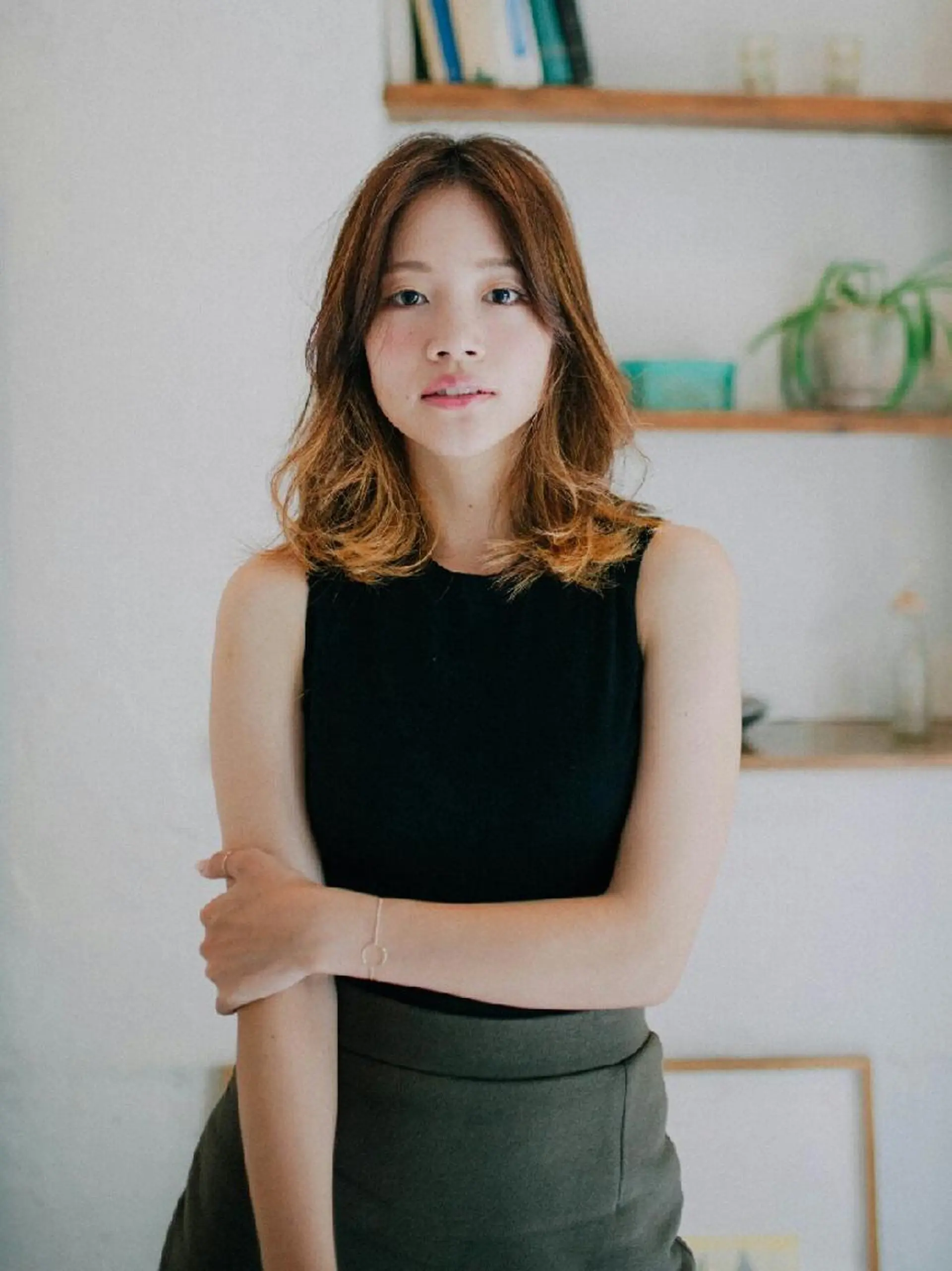 ミディアム カラー ヘアアレンジ ベージュカラー グラデーションカラー オレンジ オレンジベージュ リノヘア プラス 関内店所属・レイヤー/髪質改善 /縮毛矯正/テツのヘアスタイル