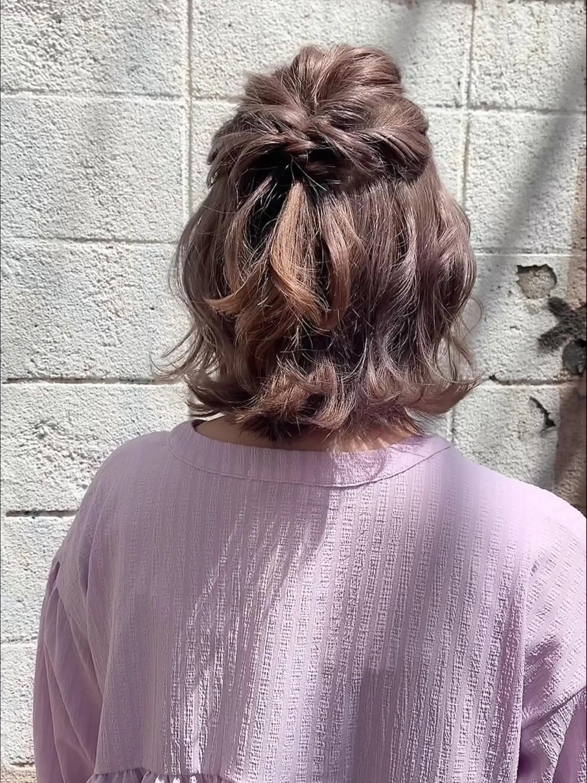 ショート ヘアアレンジ ハーフアップ ボブ ヘアセット ヘアアレンジ にいた　かづしげのヘアスタイル